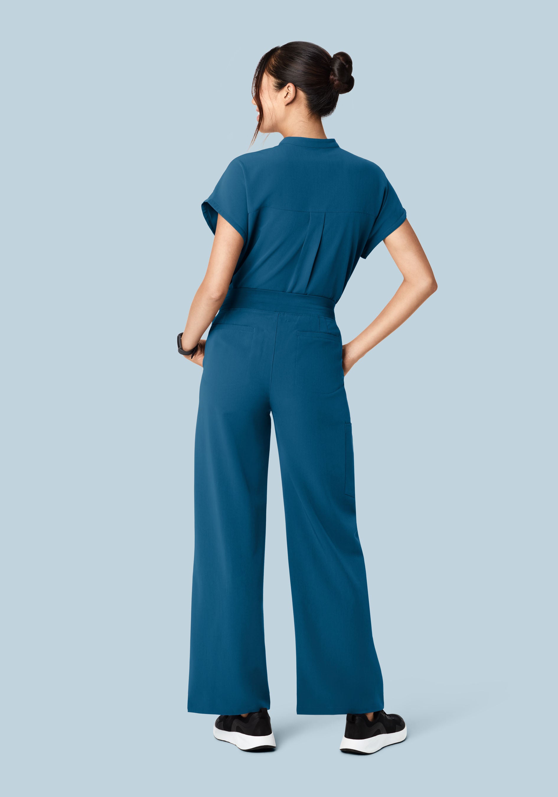 High Waisted Wide Leg Harbor Blue