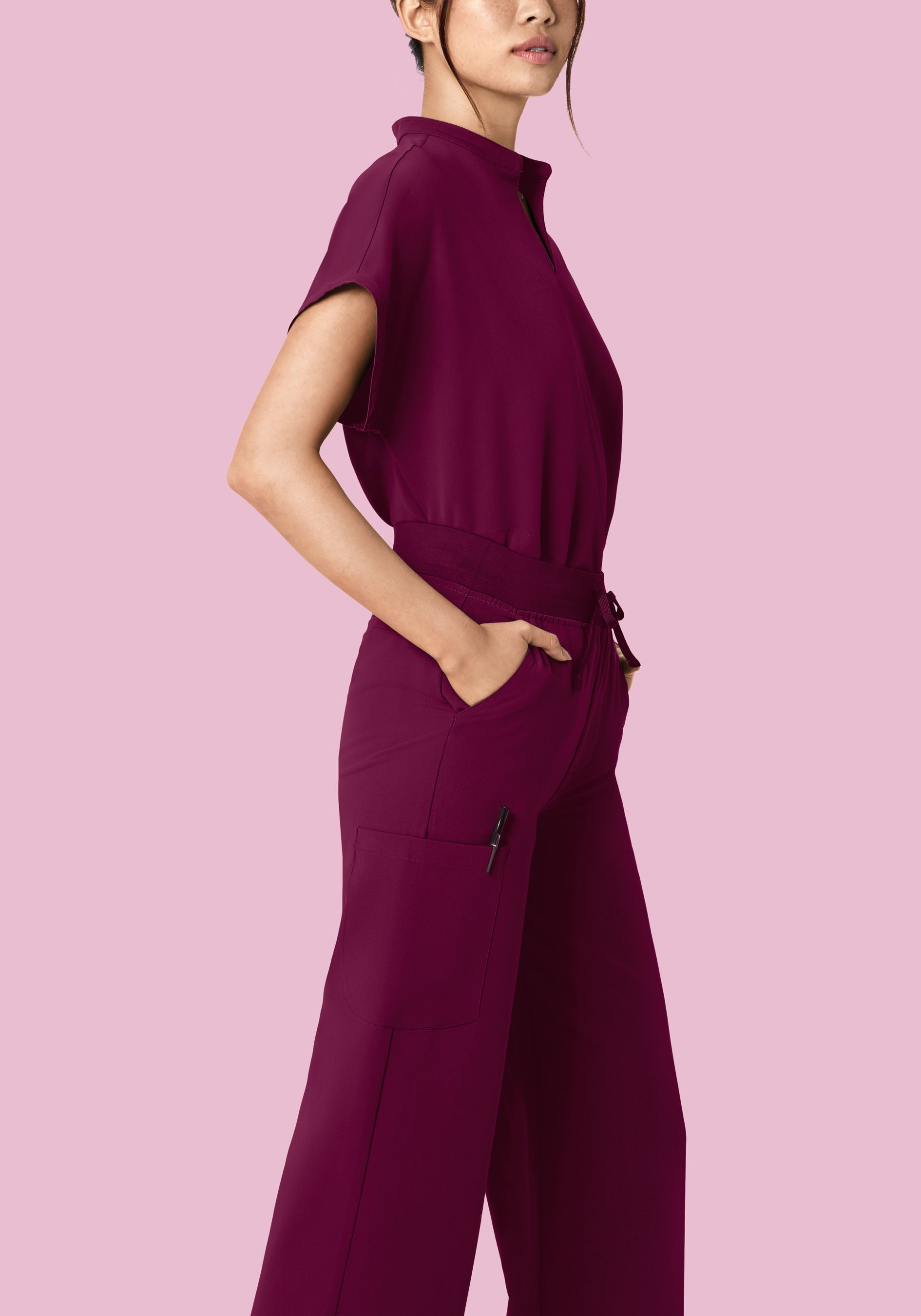 High Waisted Wide Leg Sangria