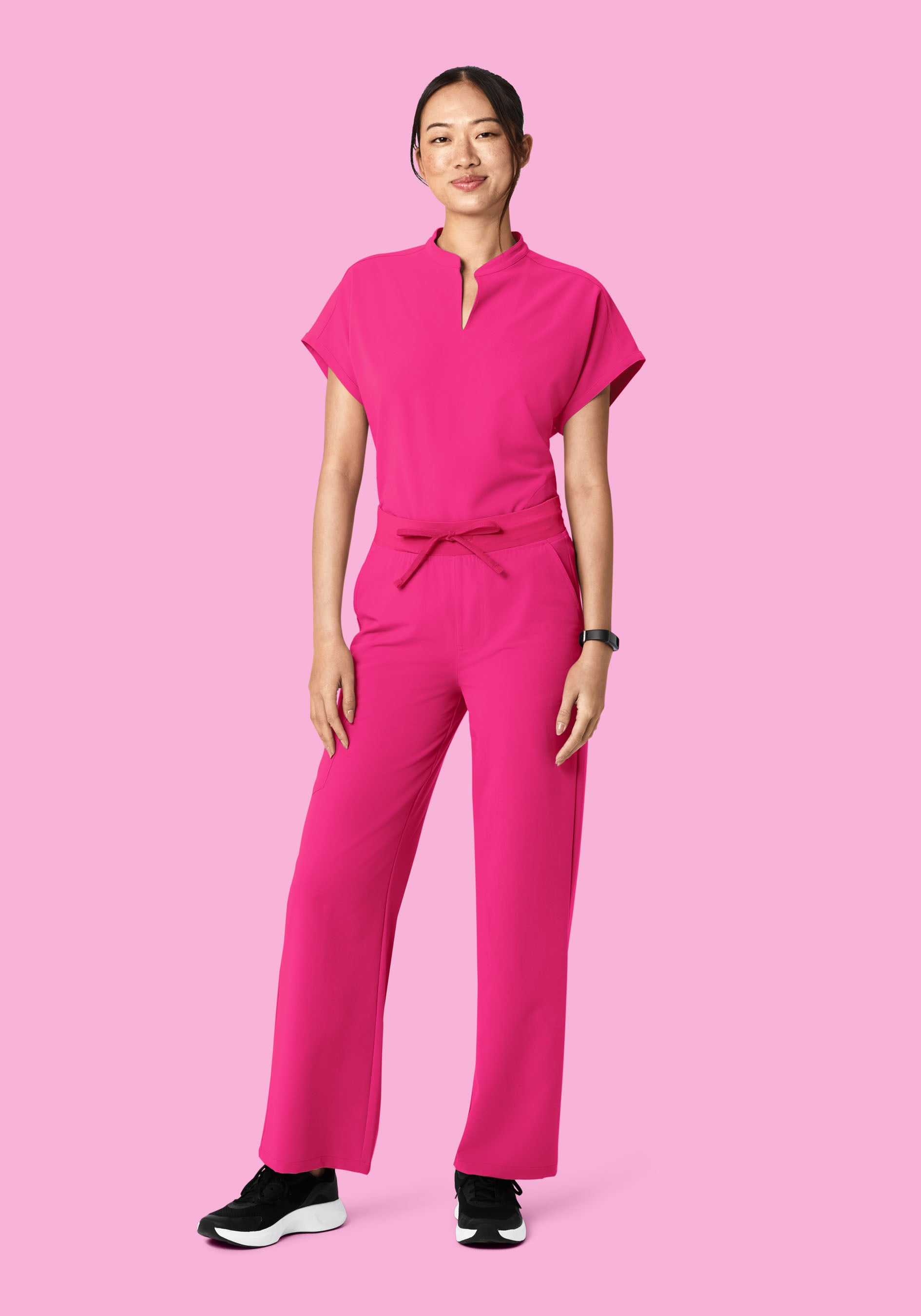 High Waisted Wide Leg Shocking Pink