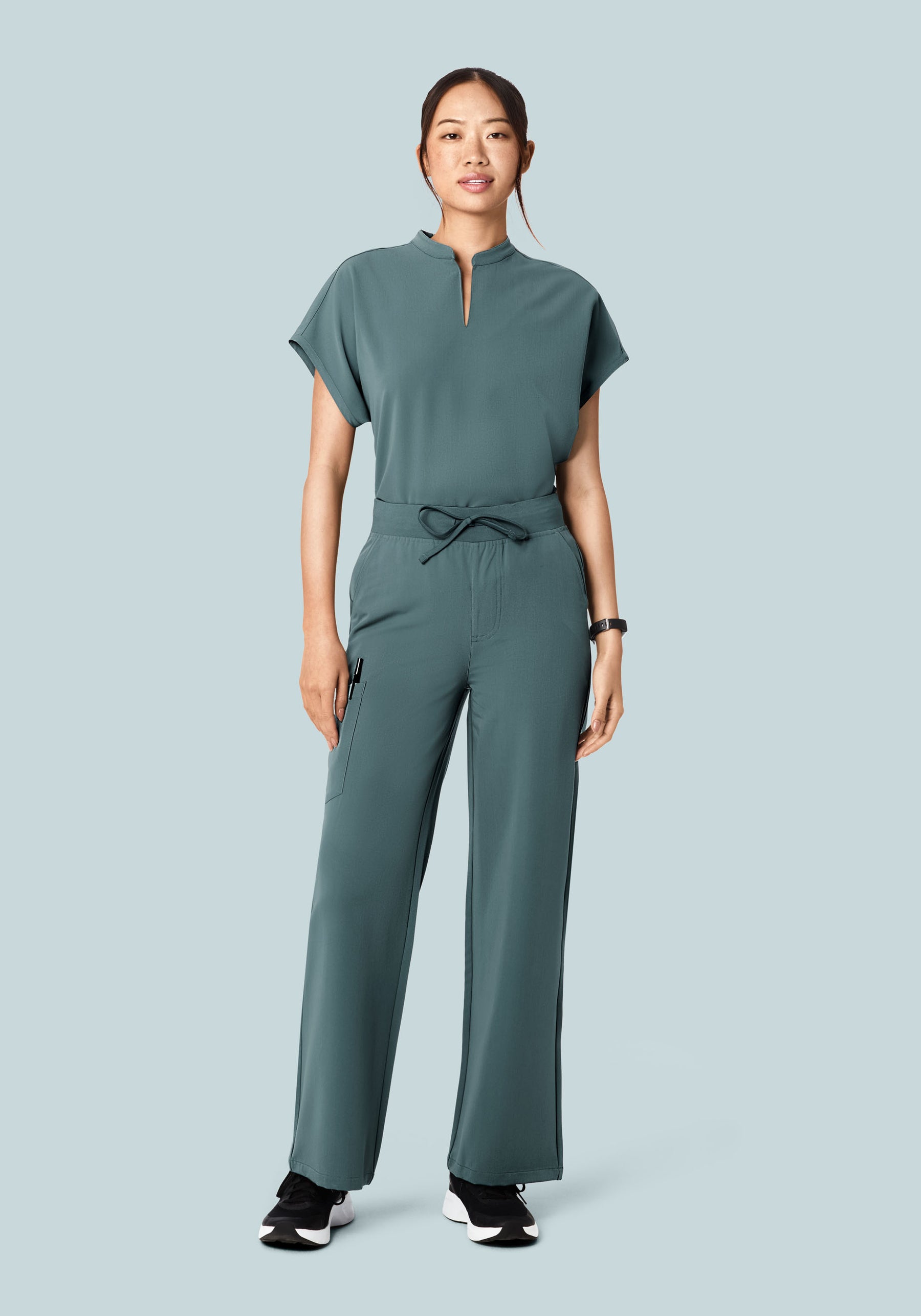 Mandarin Dolman Carribean Blue Top