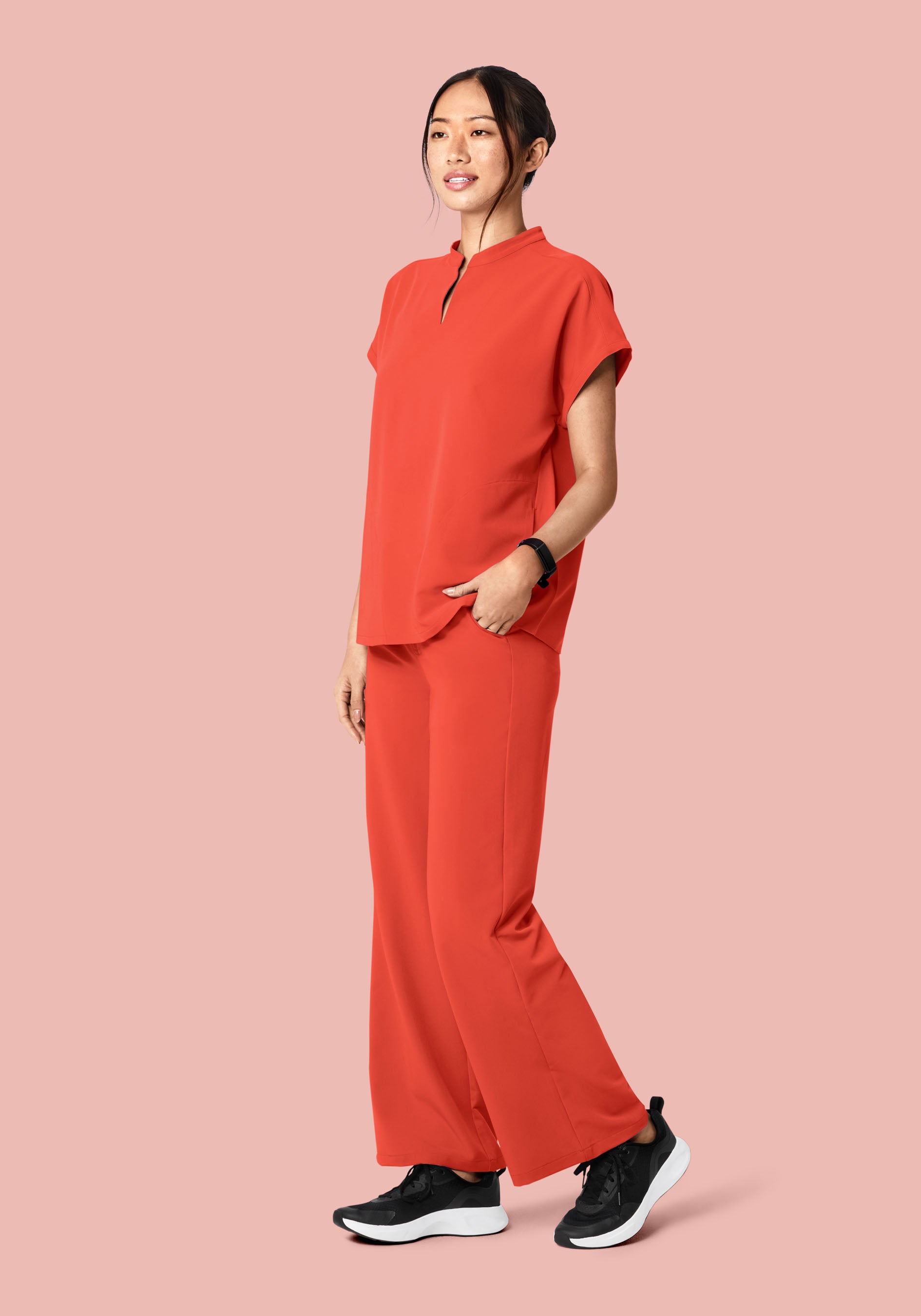 Mandarin Dolman Top Terracotta