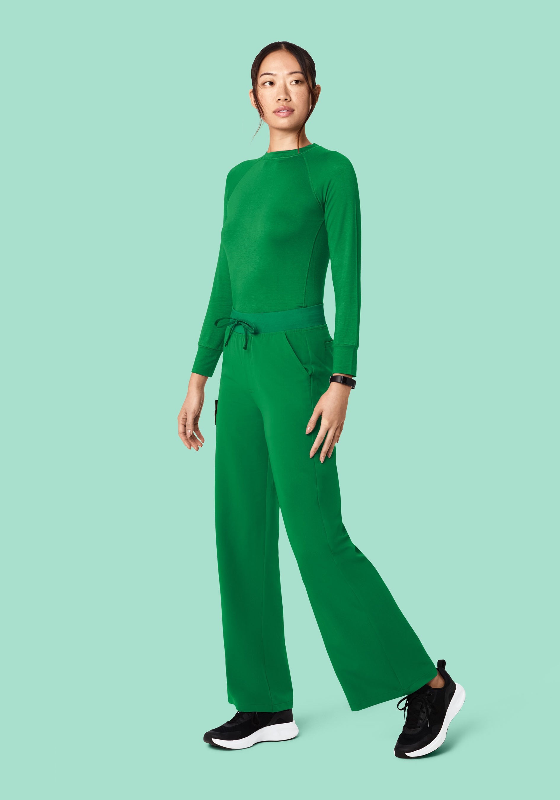 High Waisted Wide Leg Emerald