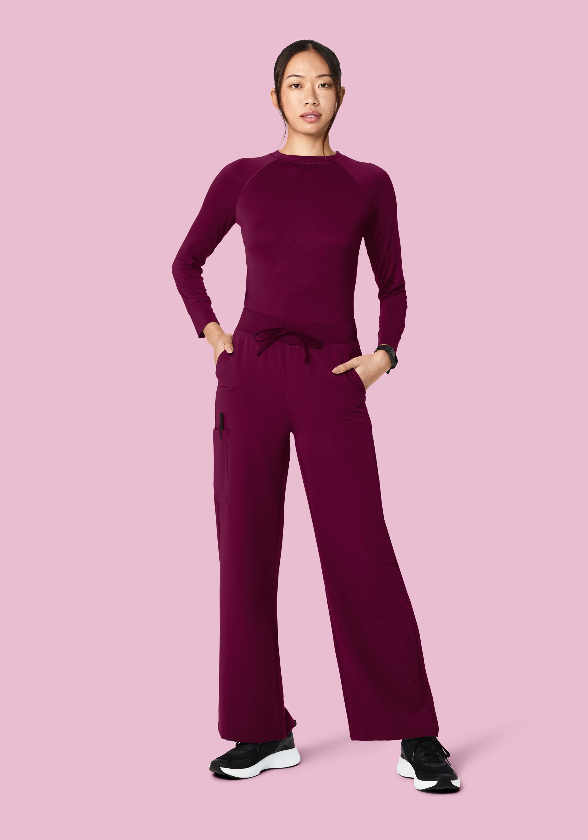 High Waisted Wide Leg Sangria