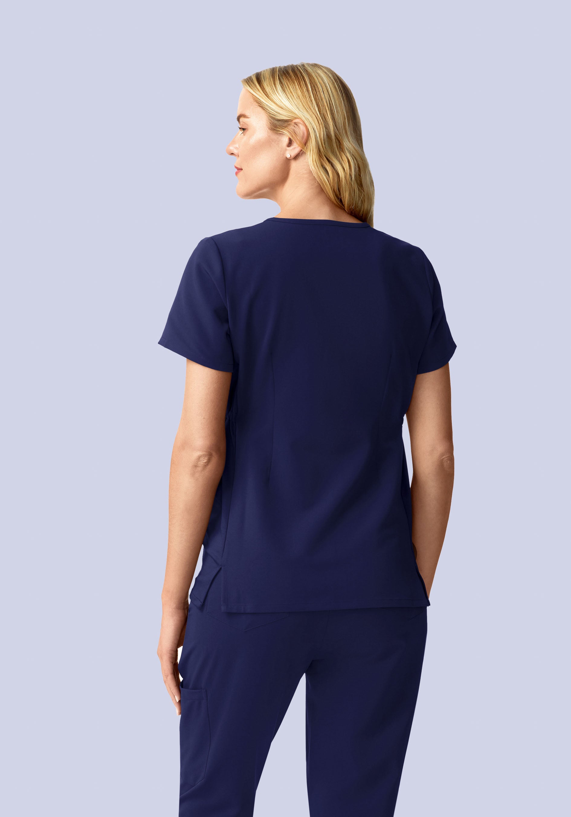 Maternity Side-Stretch V-Neck Top Navy