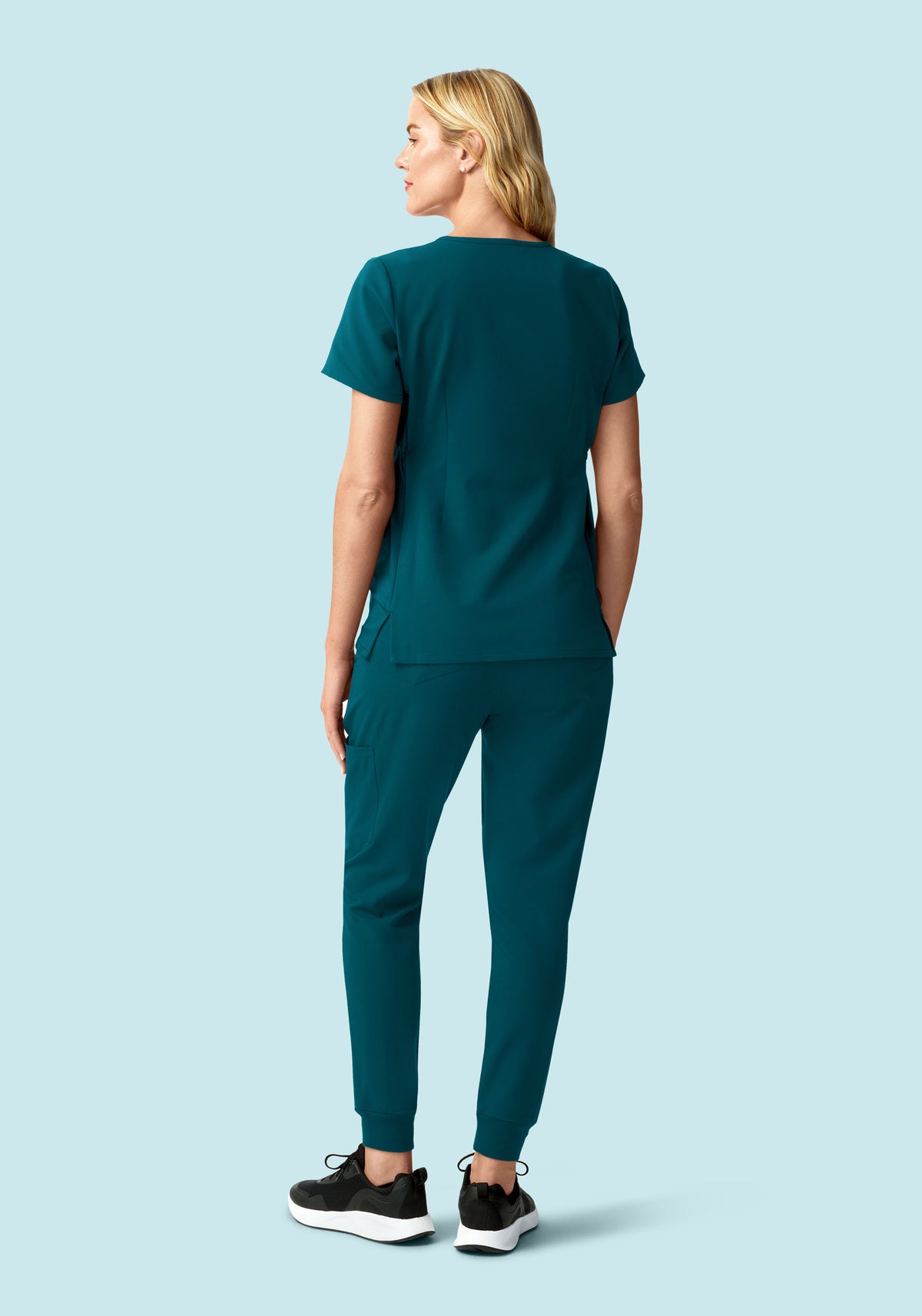 Maternity Side-Stretch V-Neck Top Caribbean Blue