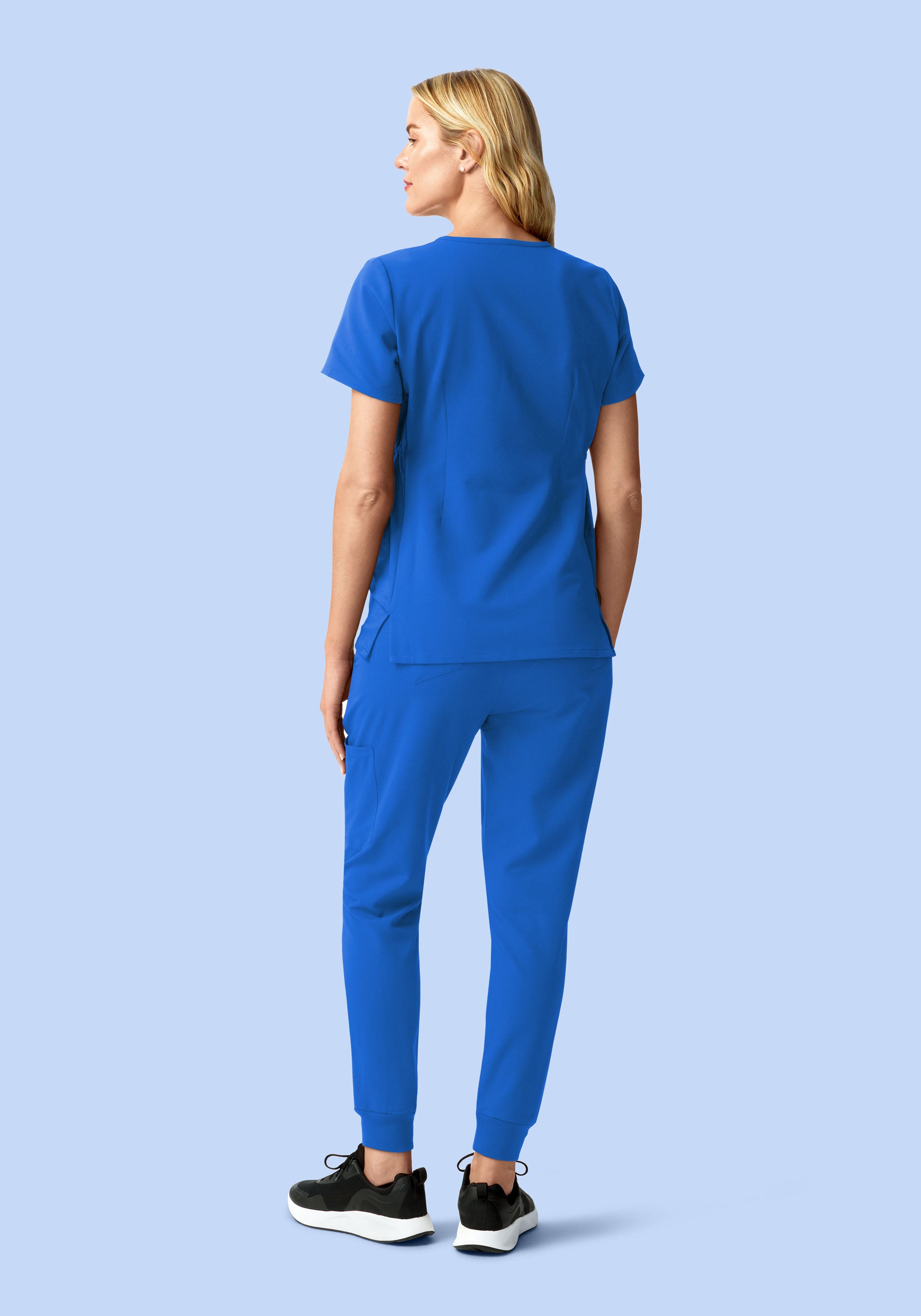 Maternity Side-Stretch V-Neck Top Royal Blue