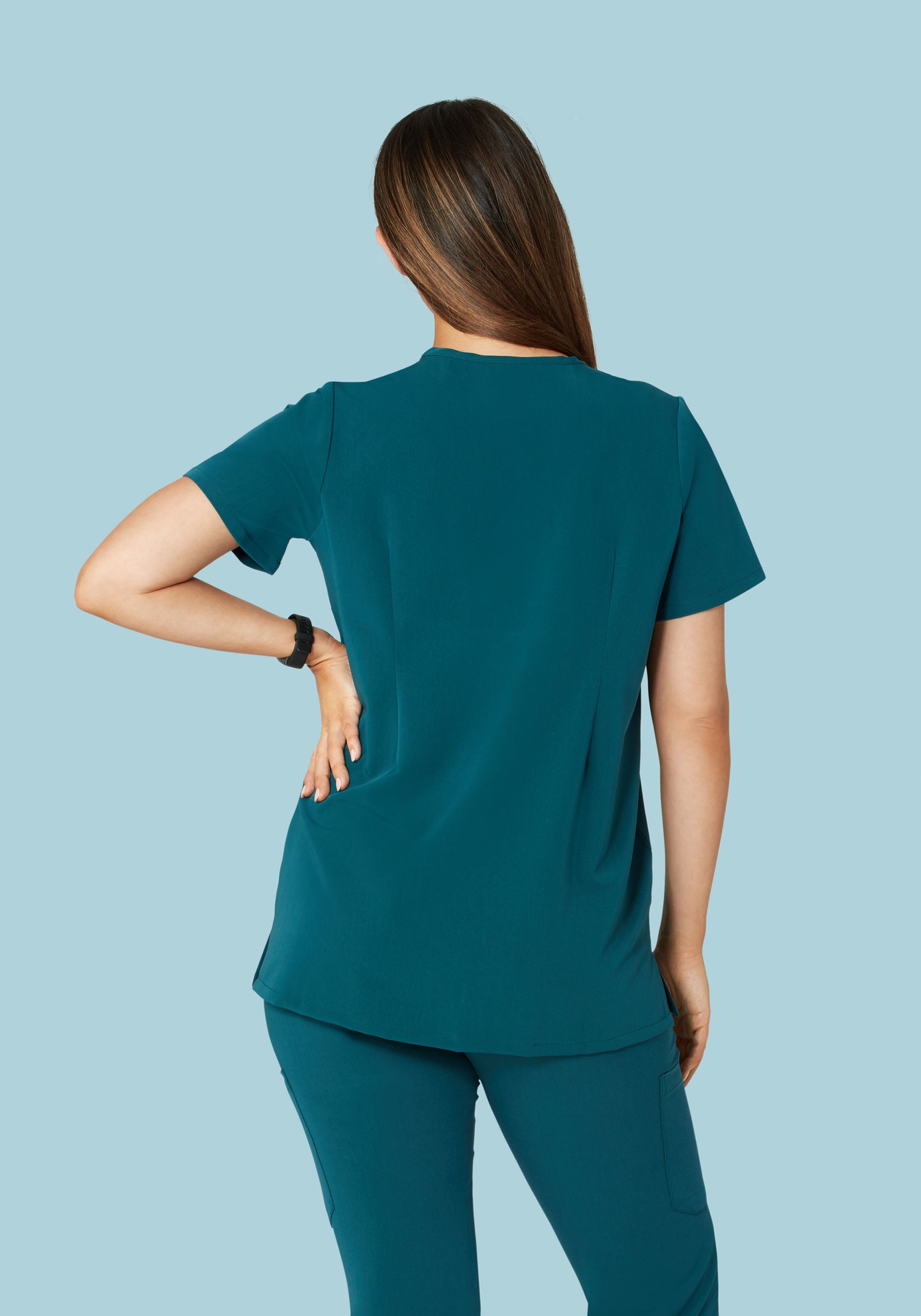 Maternity One Pocket Top Caribbean Blue