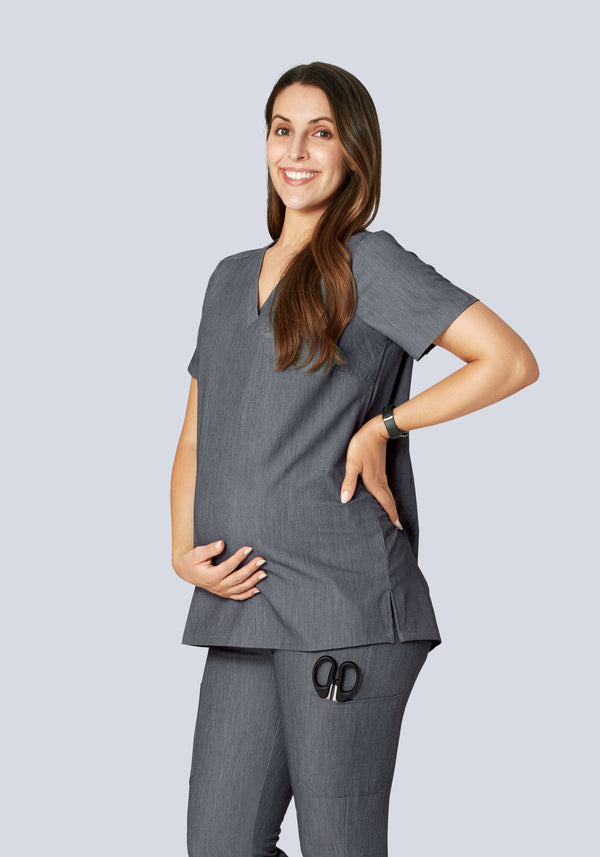 Maternity One Pocket Top Gray