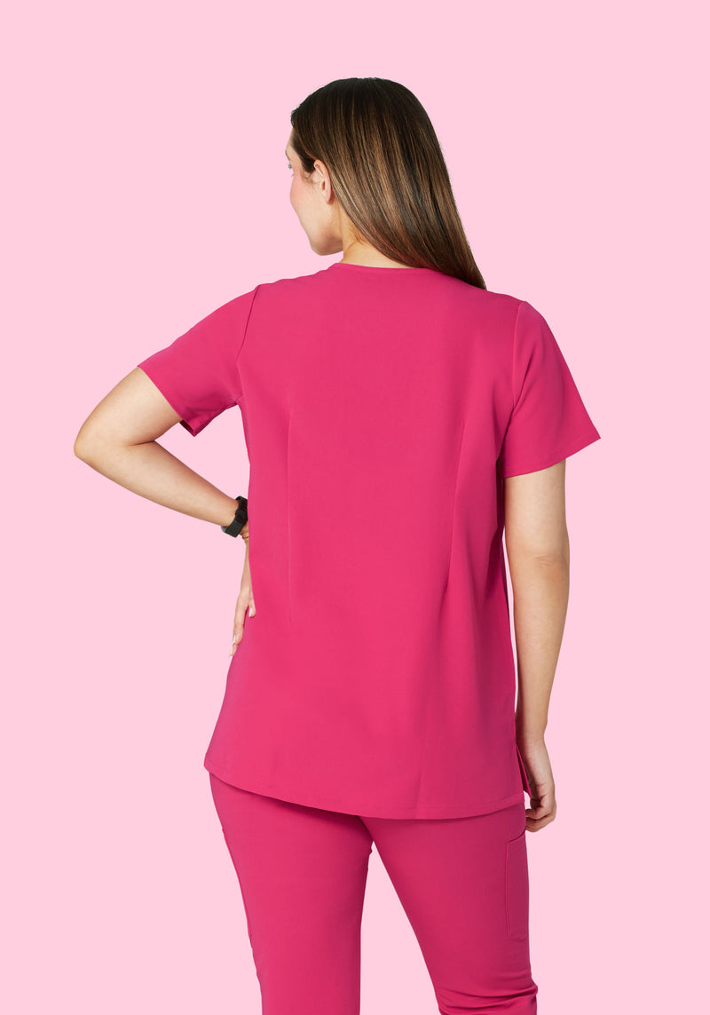 Maternity One Pocket Top Hot Pink