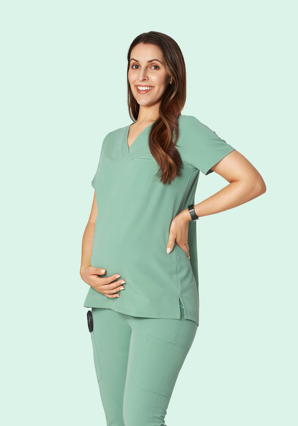 Maternity One Pocket Top Pewter