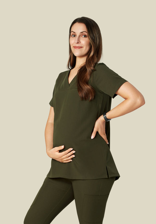Maternity One Pocket Top Olive