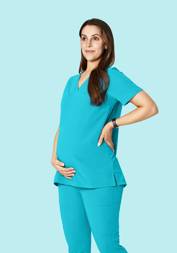 Maternity One Pocket Top Teal