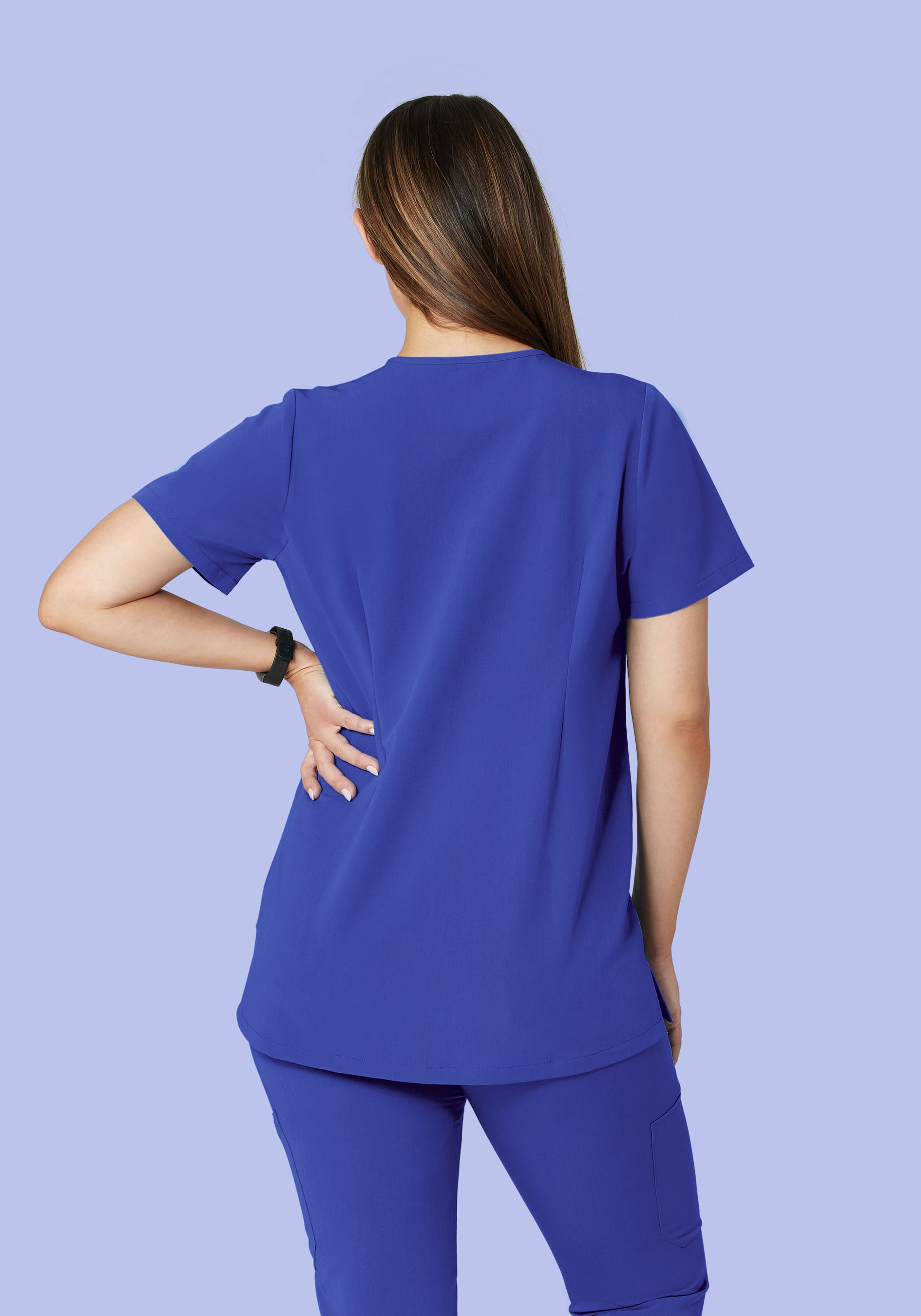 Maternity One Pocket Top Very Peri Mandala Scrubs