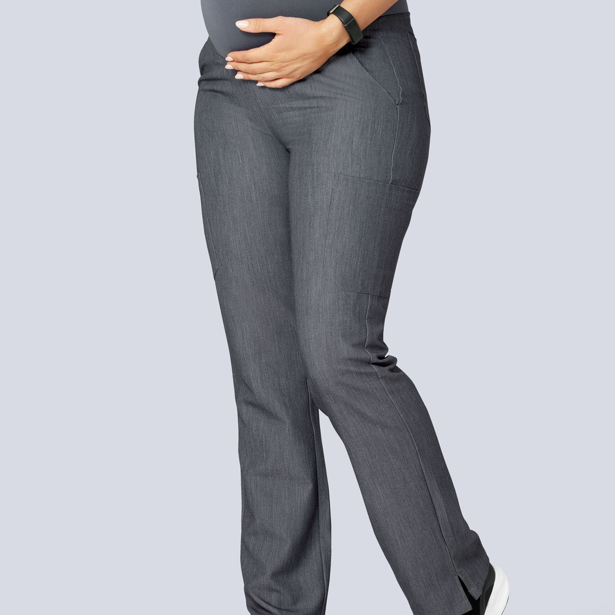 grey maternity dress pants Grey Smocked Waist Flowy Maternity Pants  PinkBlush