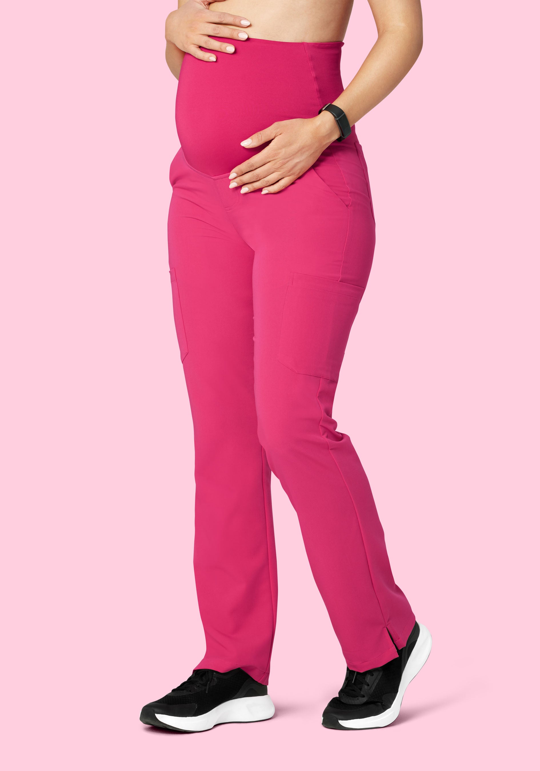 Maternity One Pocket Top Hot Pink