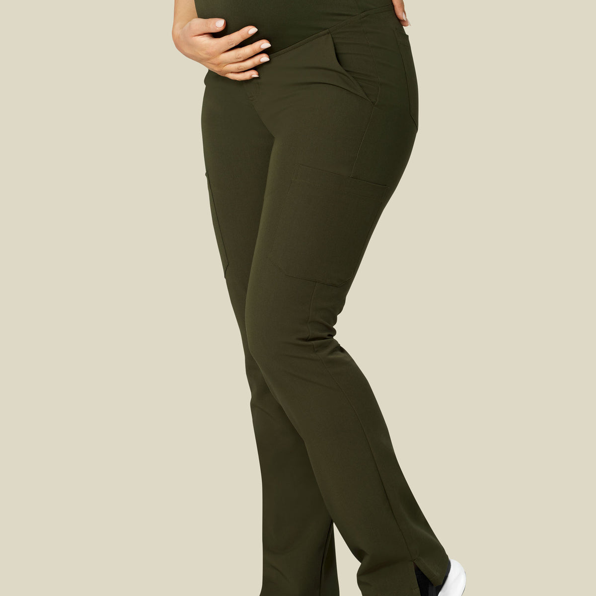 chinese dress ladies Pinkblush Black Stretchy Slim Fit Crop Maternity Dress Pants Large main image 1