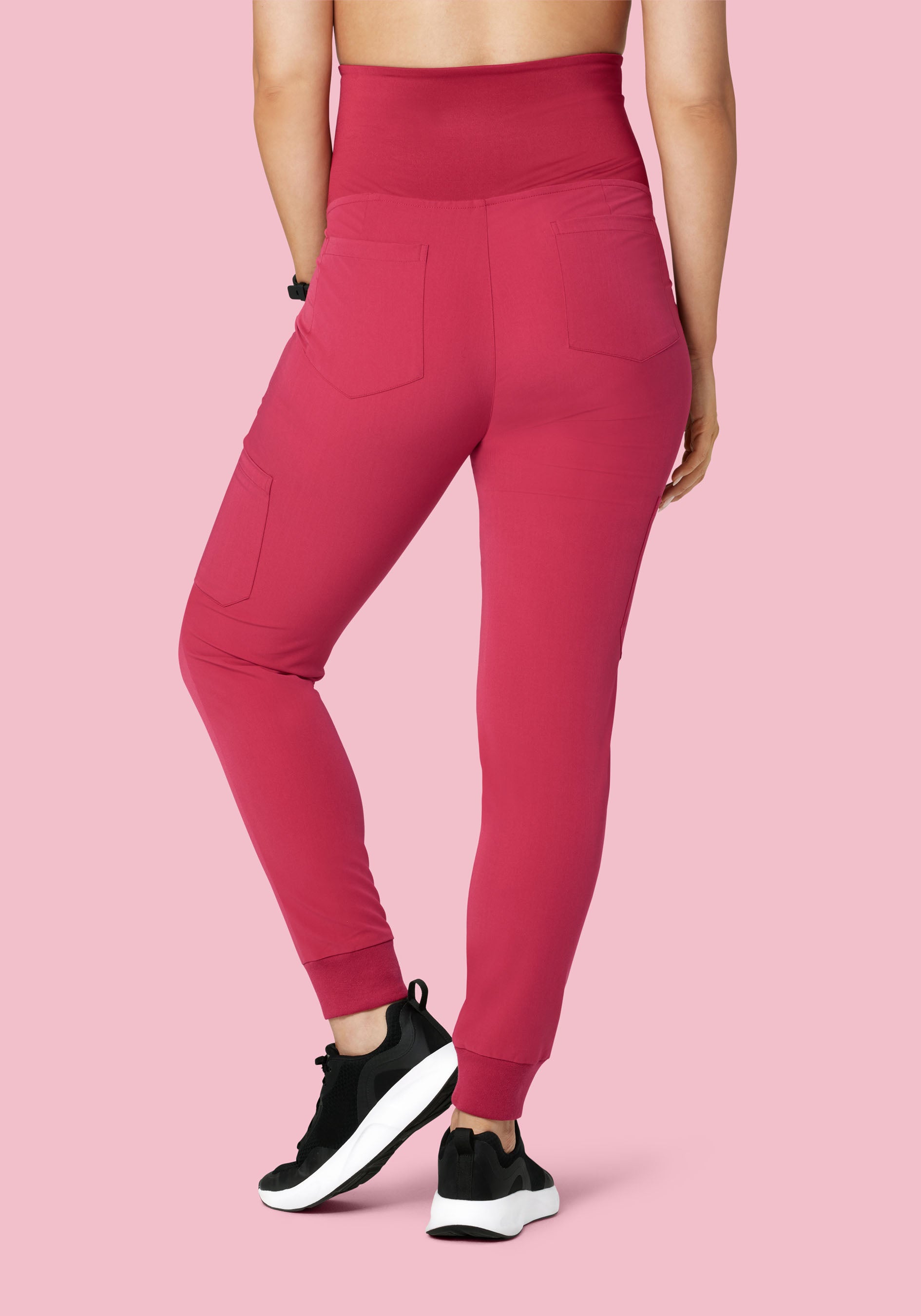 Maternity Joggers Deep Rose Mandala Scrubs