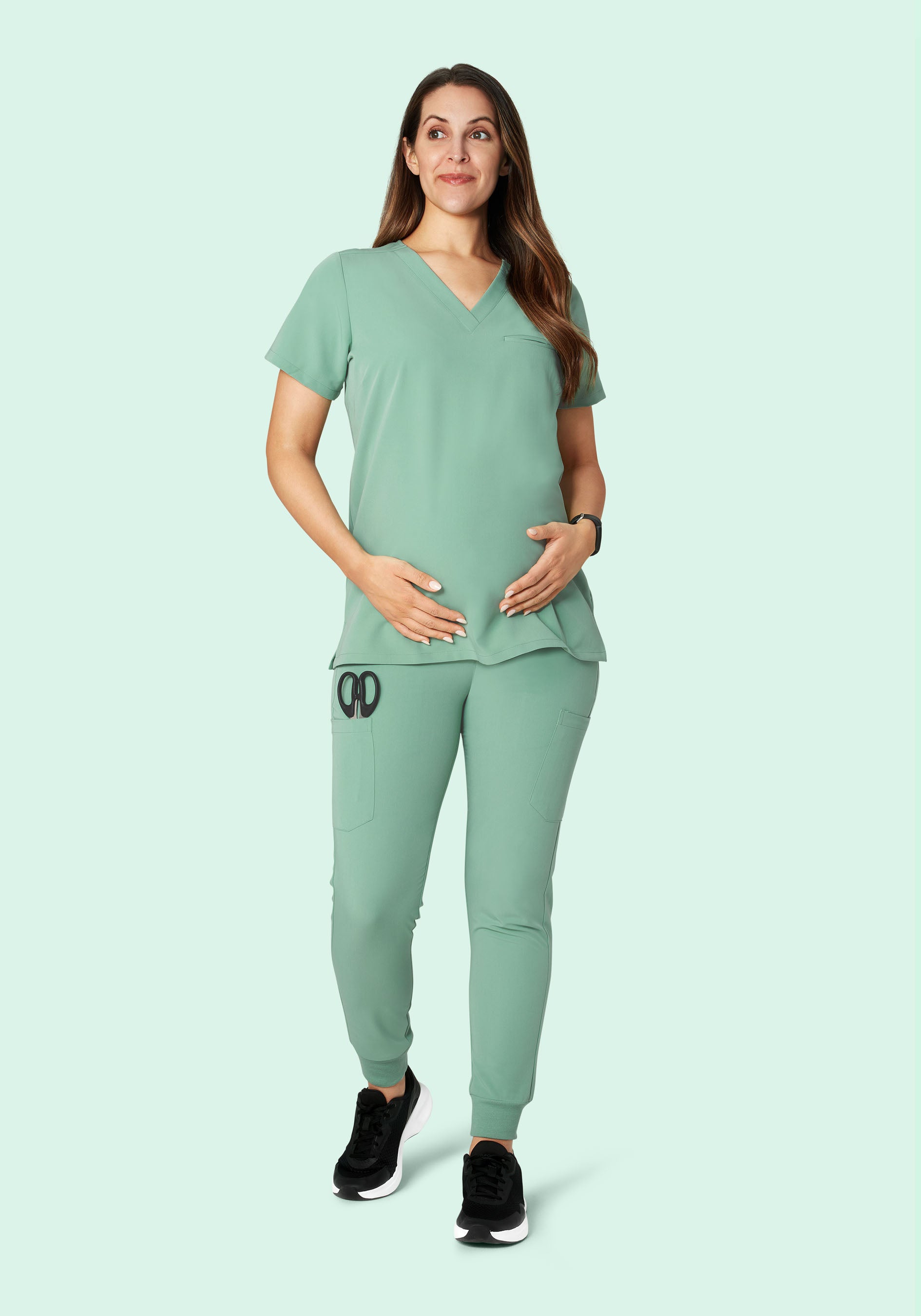 Maternity One Pocket Top Jade