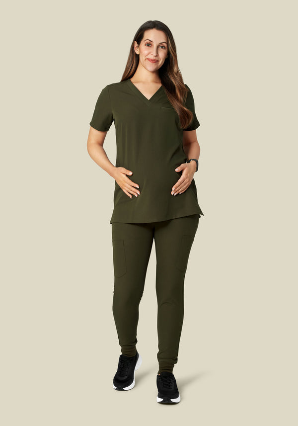 Maternity One Pocket Top Olive