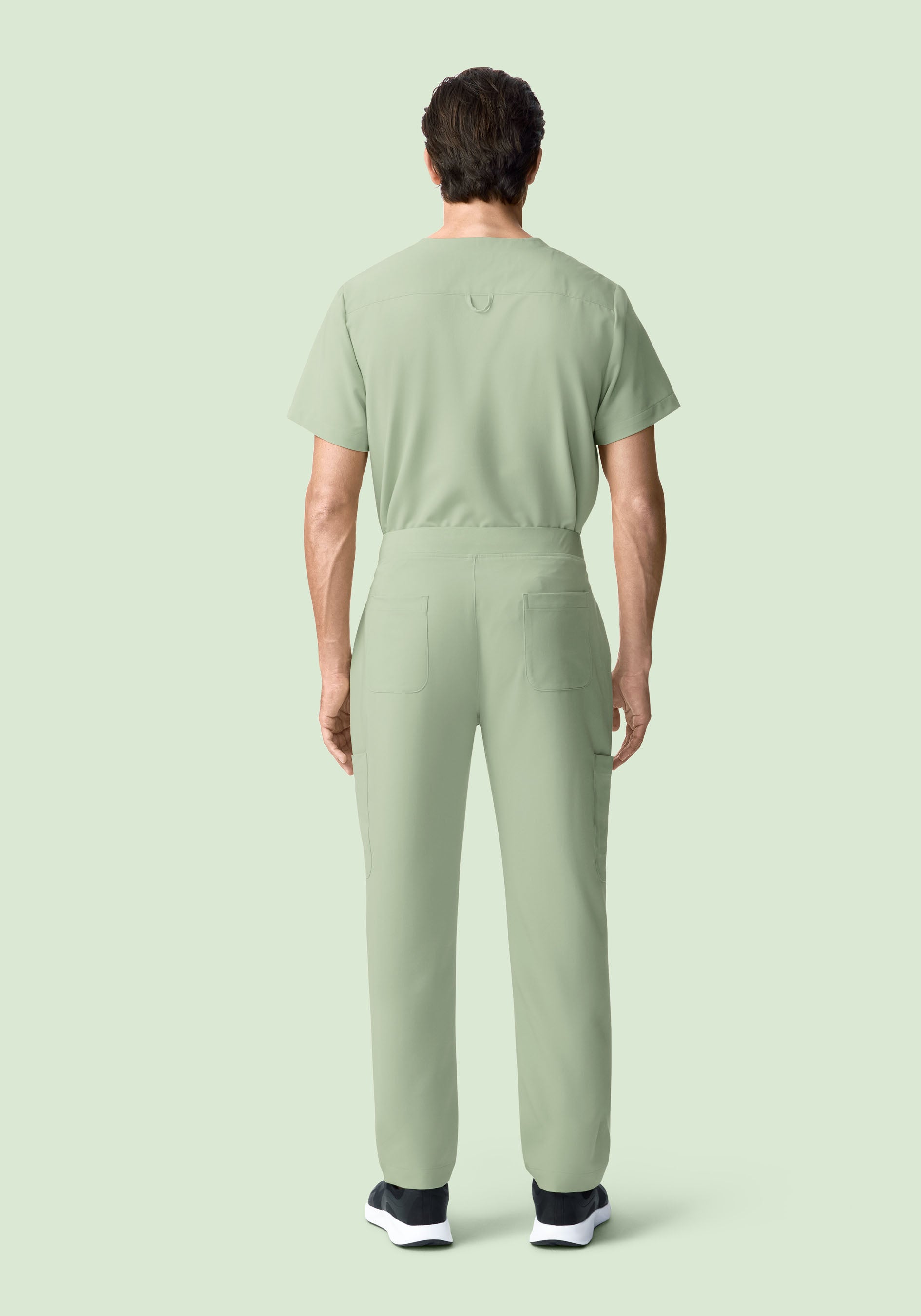 Men's Mid-Rise Straight Leg Cargo Scrub Pants - Green Tea