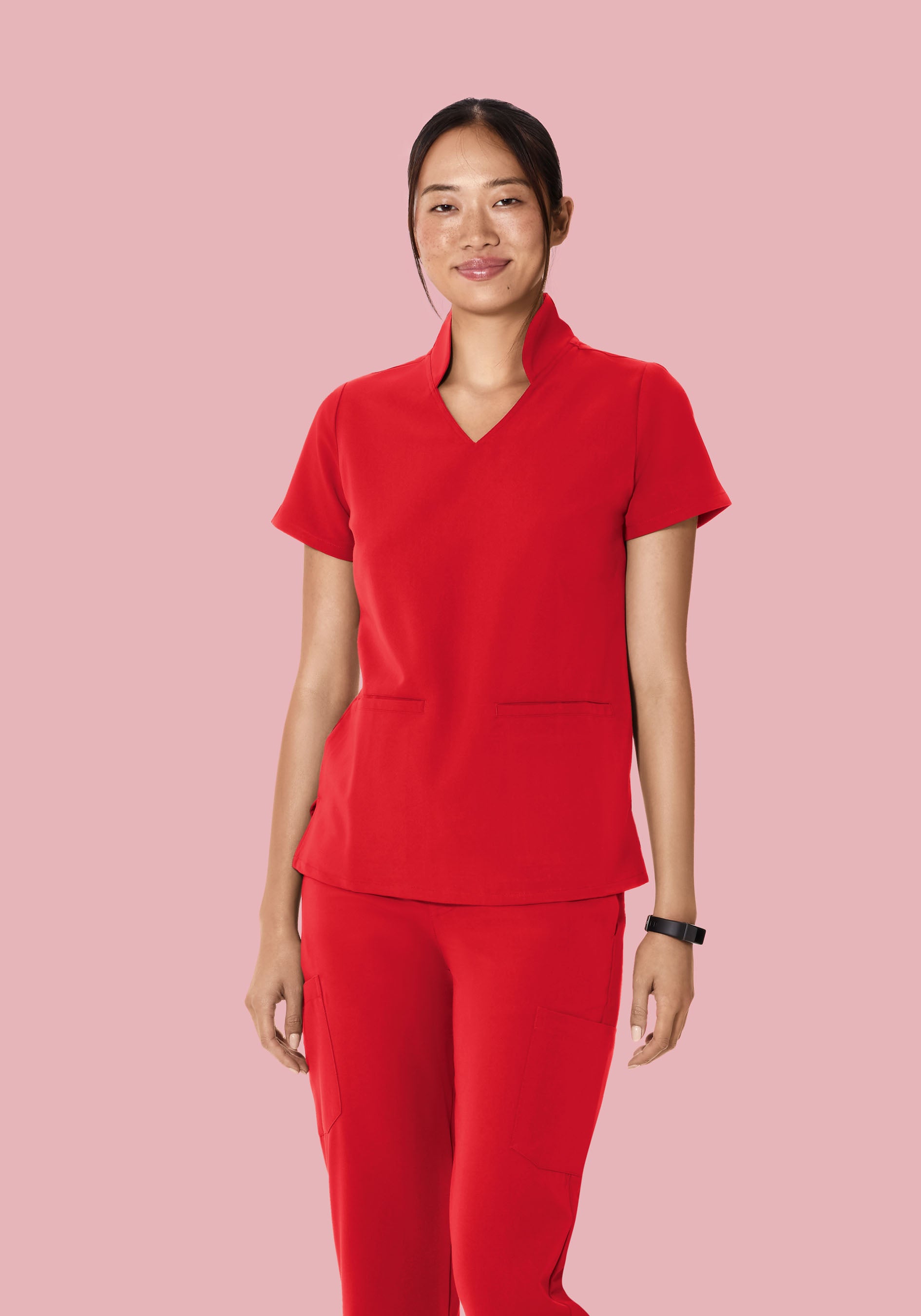 Multi Wear Collar Top Poppy Red