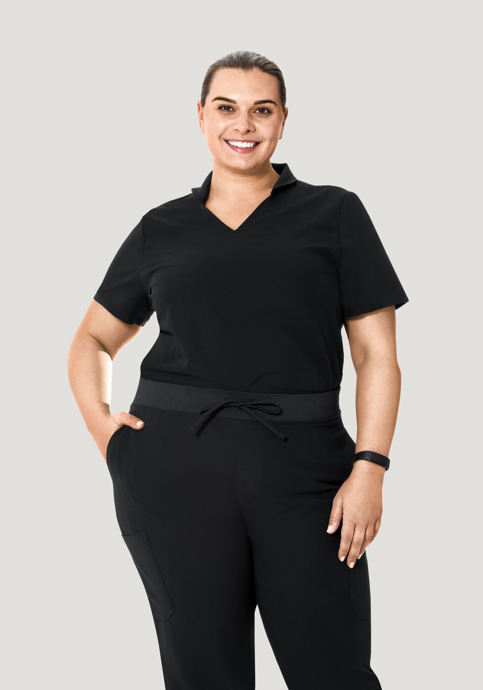 Multi Wear Collar Top Black