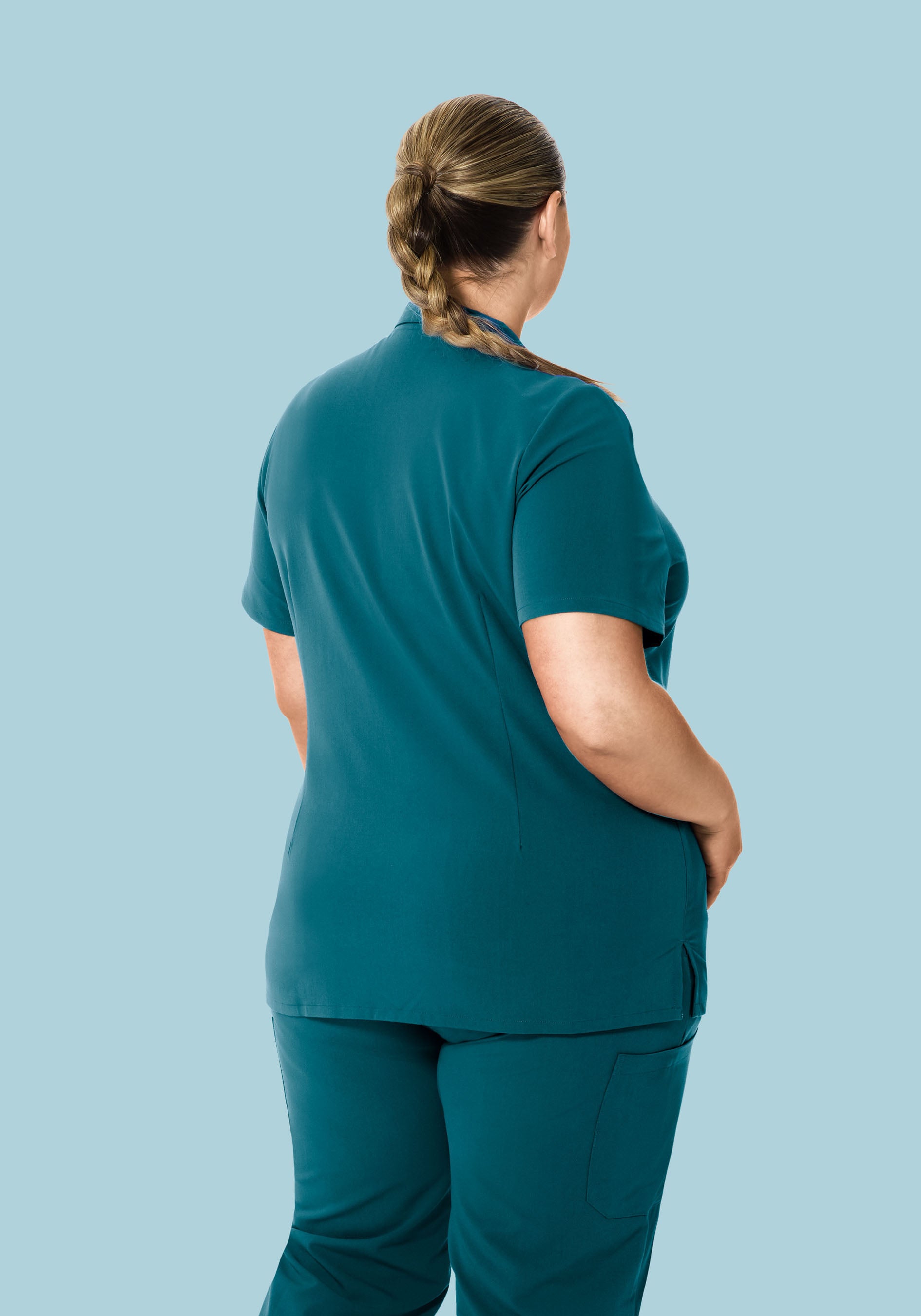 Multi Wear Collar Top Caribbean Blue