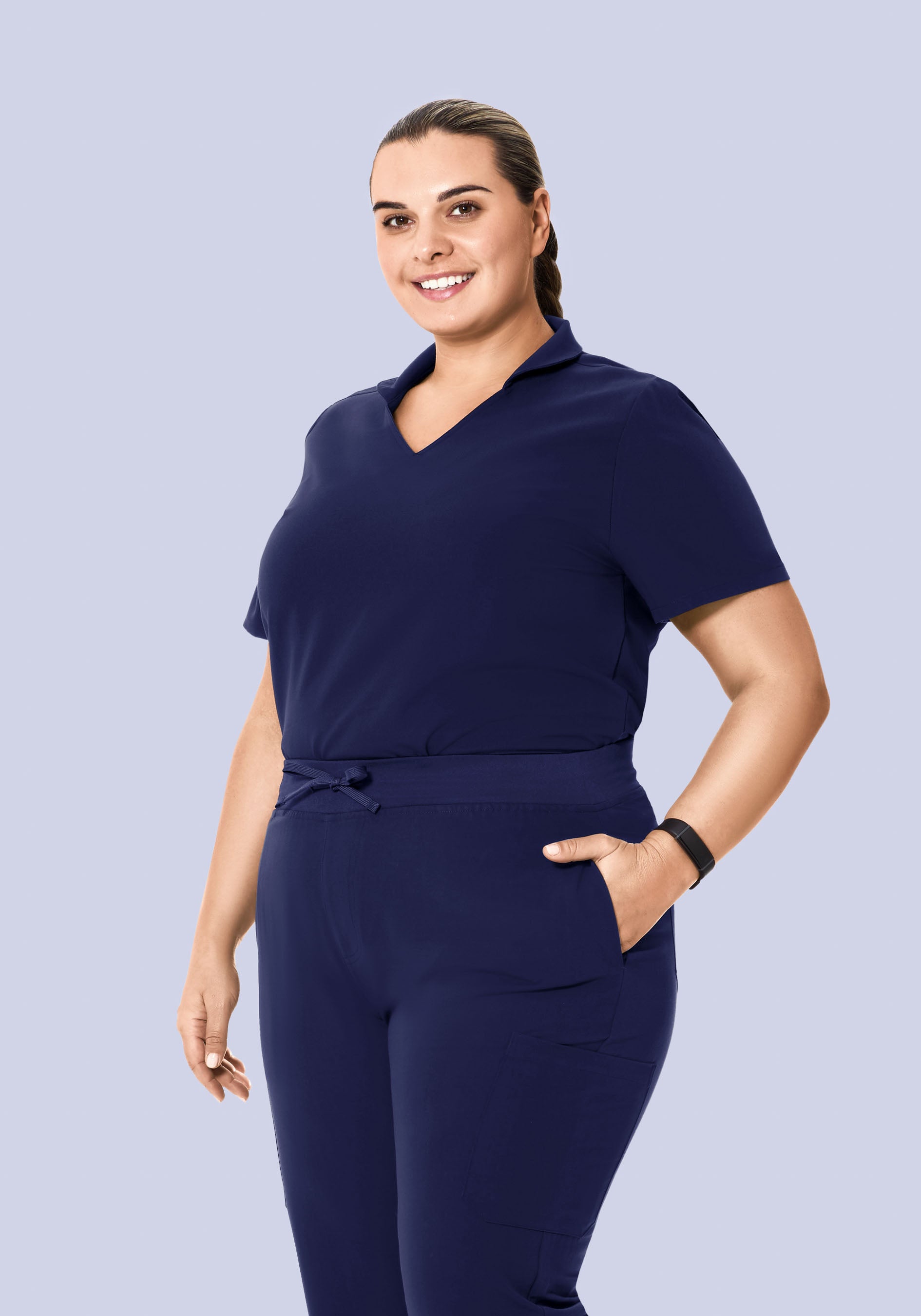 Multi Wear Collar Top Navy