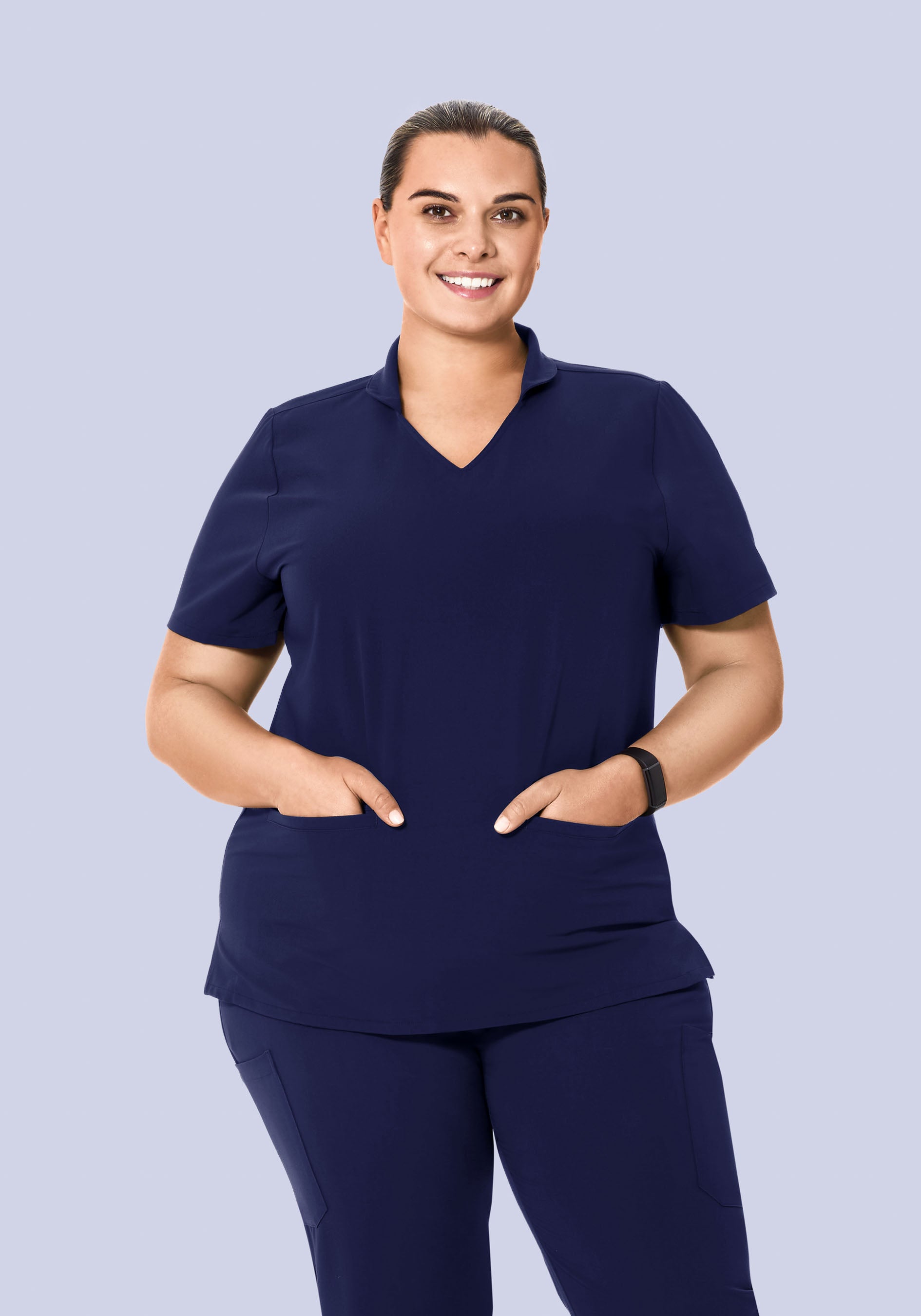 Multi Wear Collar Top Navy