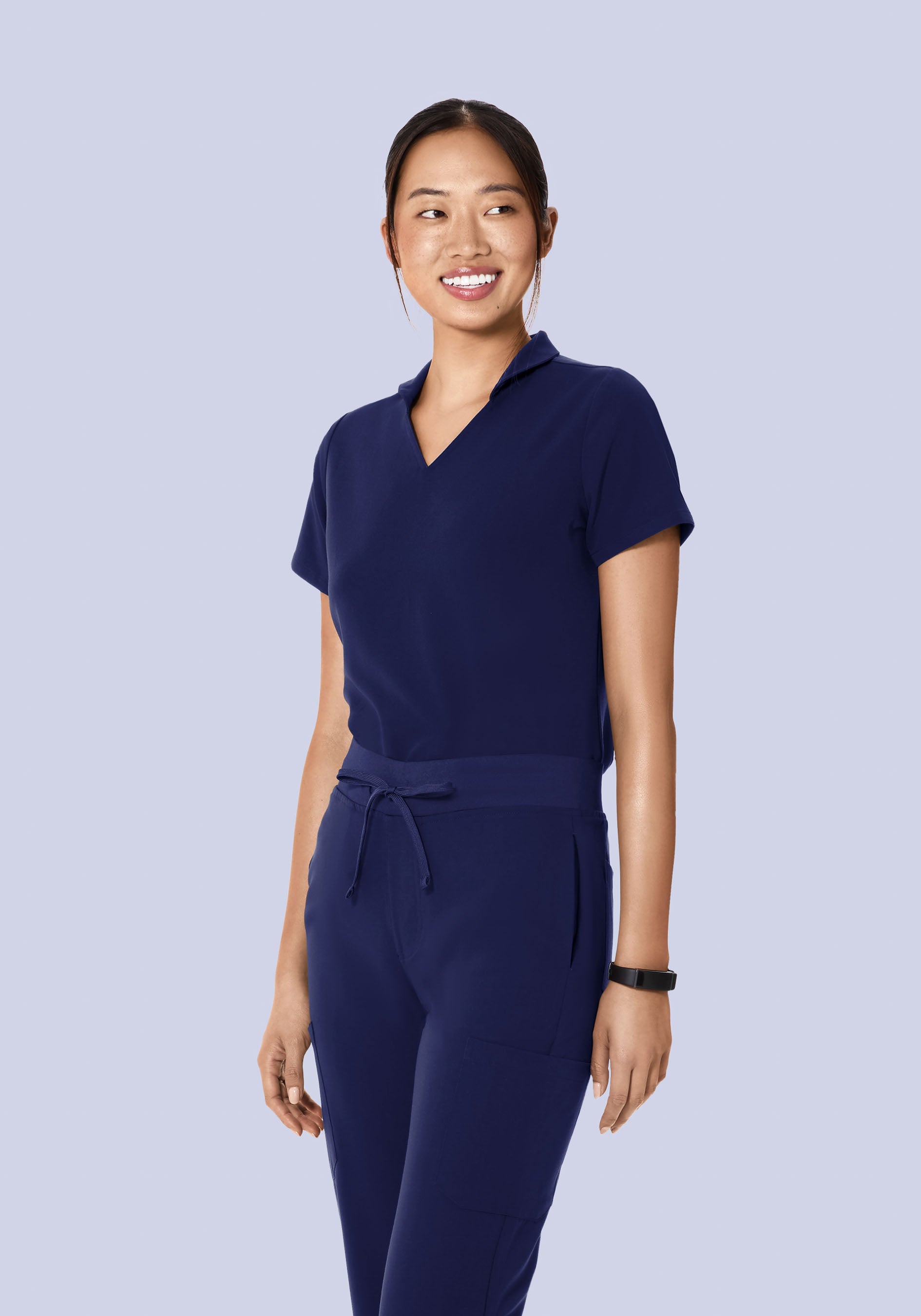 Multi Wear Collar Top Navy