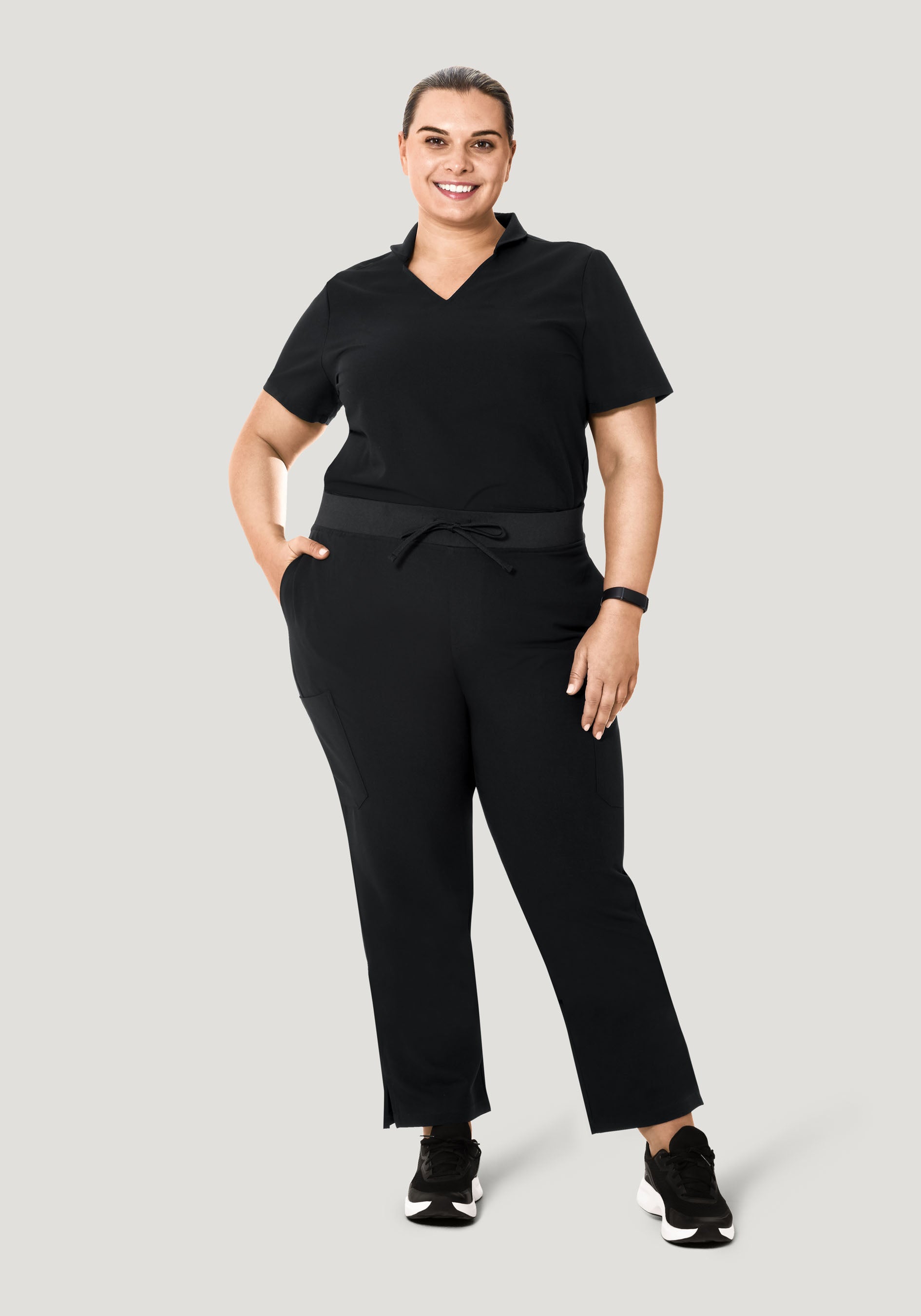 High Waisted Cargos Black