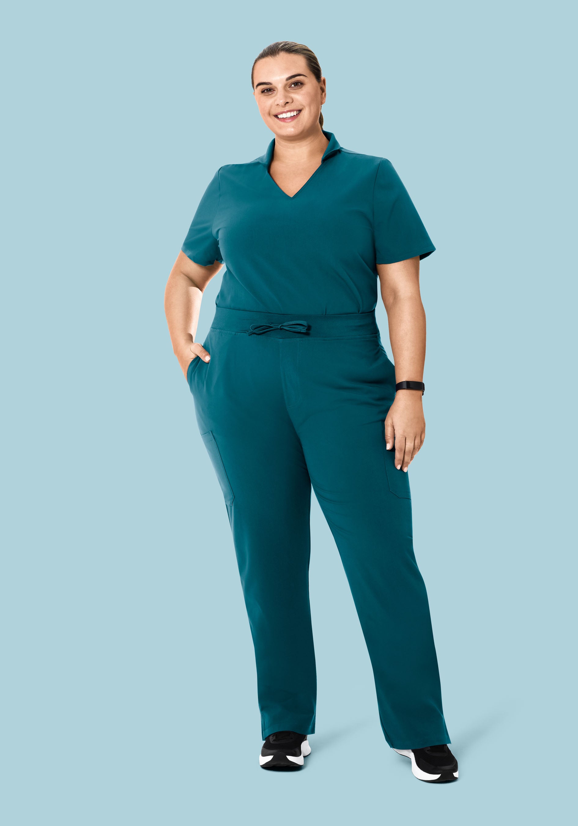 High Waisted Cargos Caribbean Blue