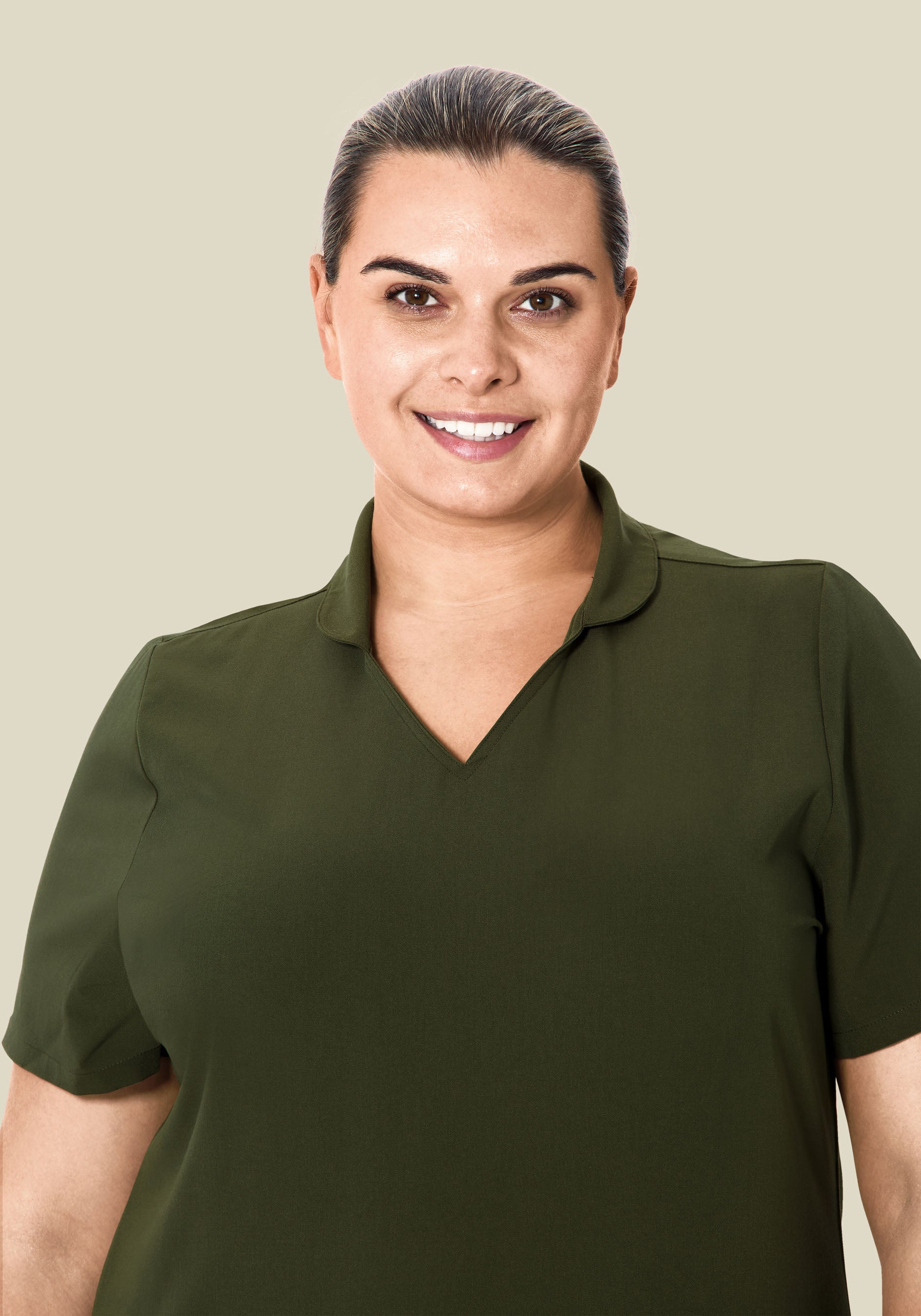 Multi Wear Collar Top Olive