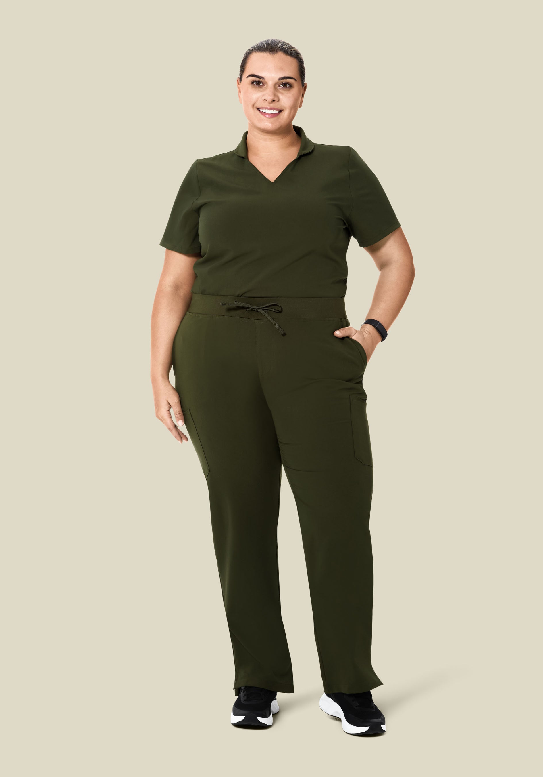 High Waisted Cargos Olive