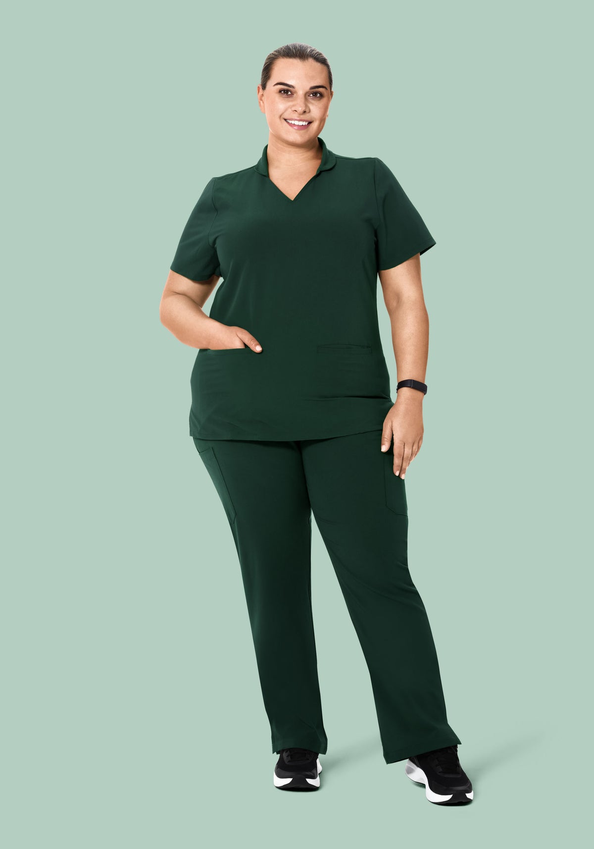 High Waisted Cargos Midnight Green