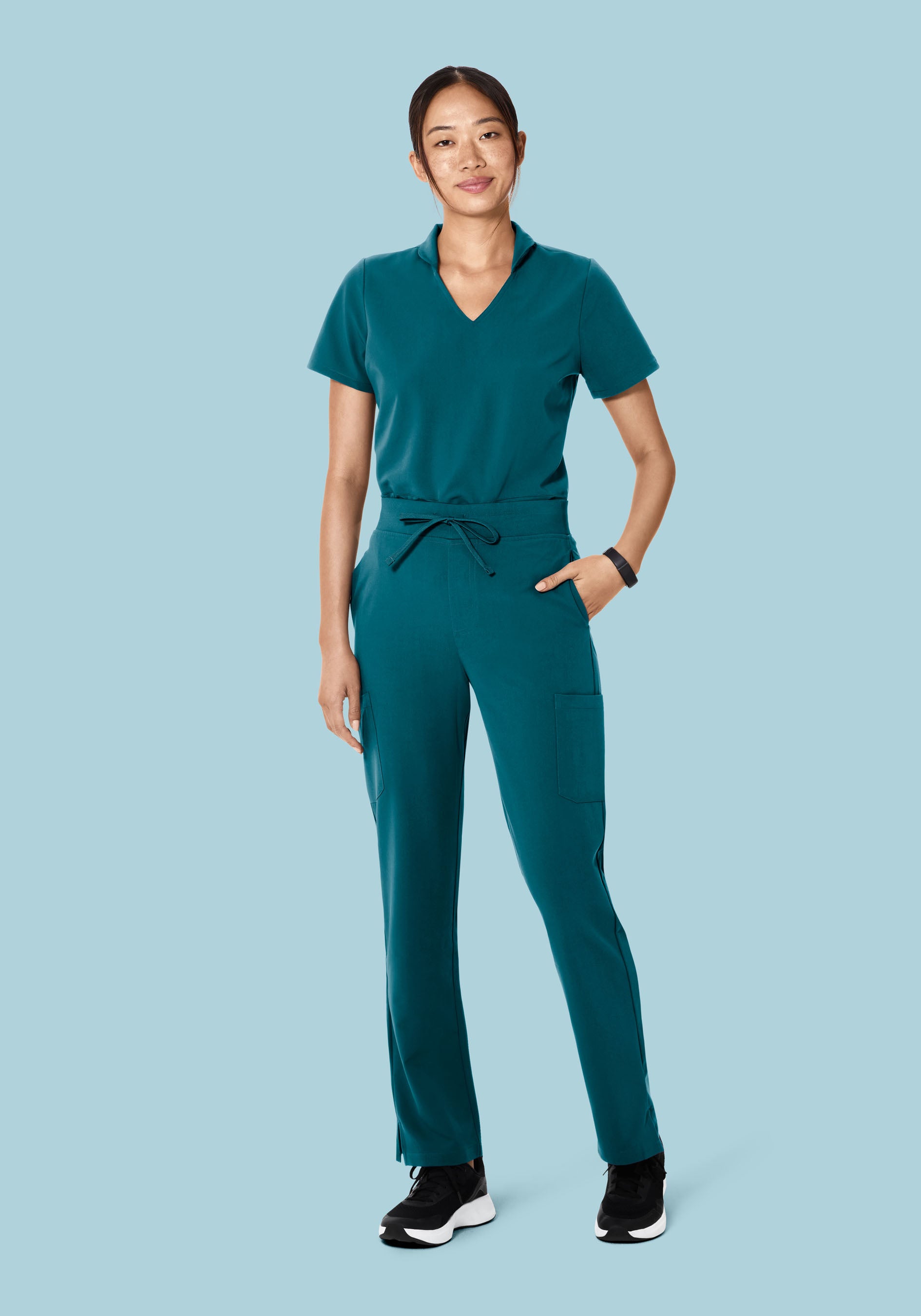 High Waisted Cargos Caribbean Blue