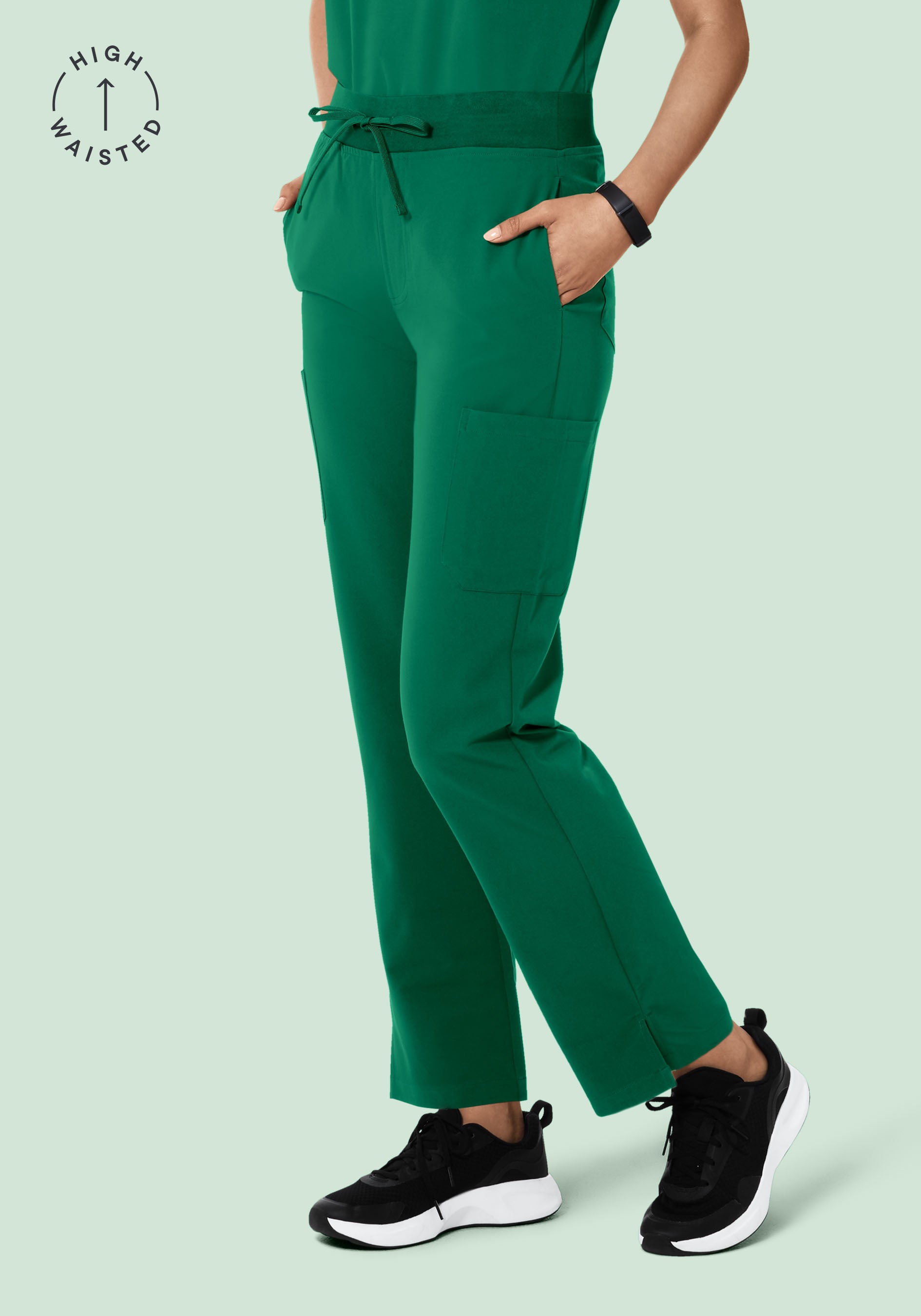 High Waisted Cargos Envy Green