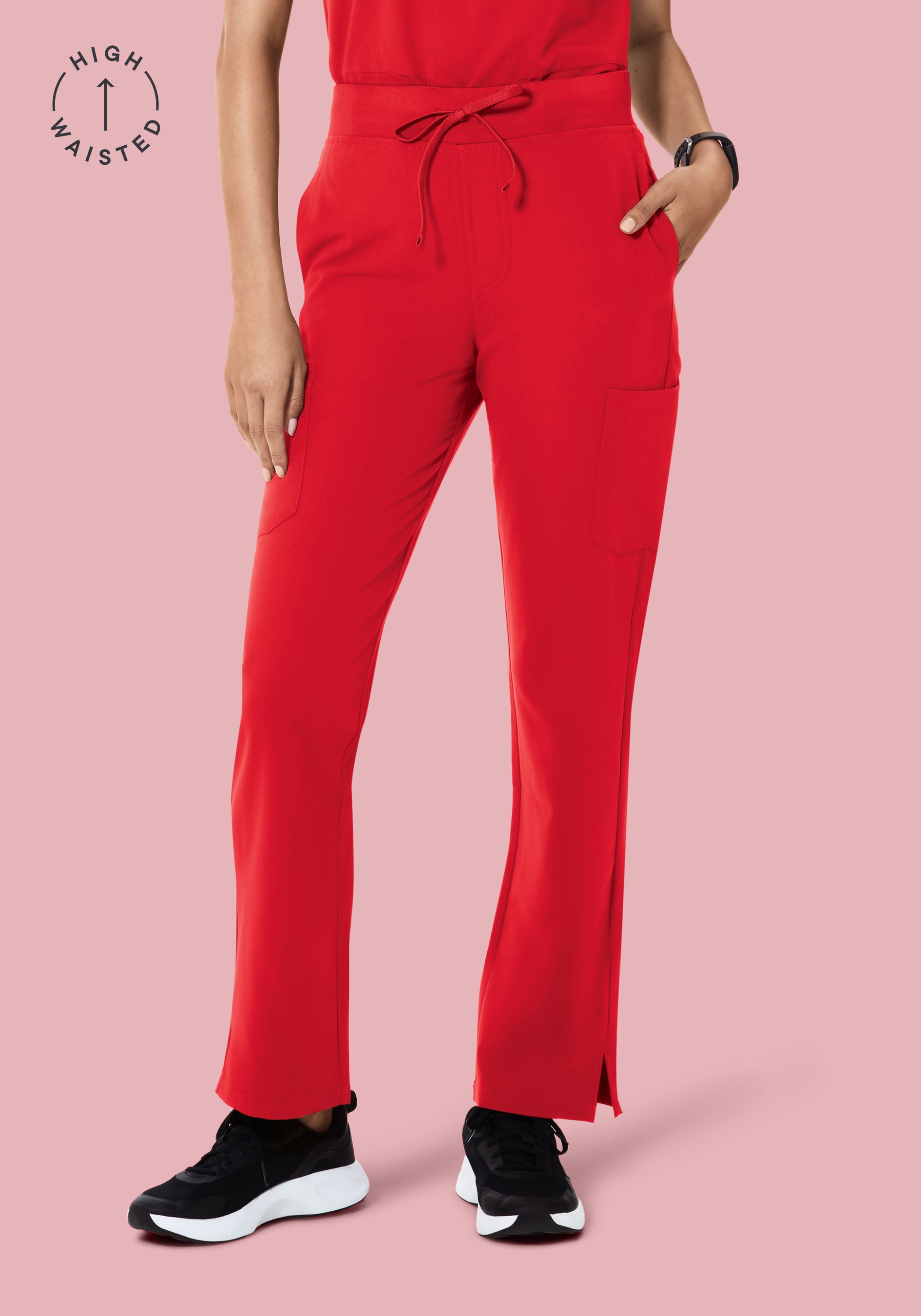 High Waisted Cargos Poppy Red