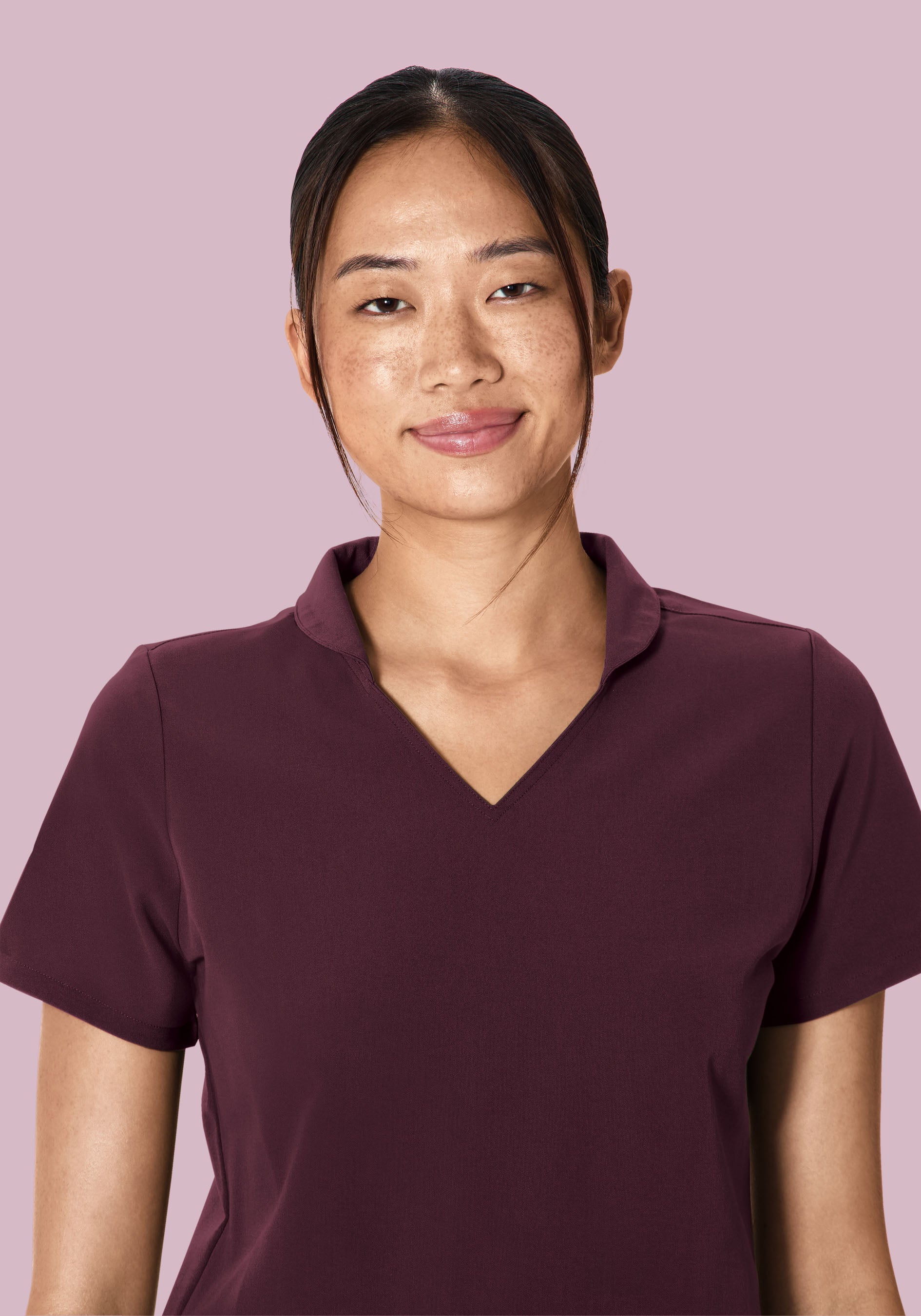 Multi Wear Collar Top Merlot