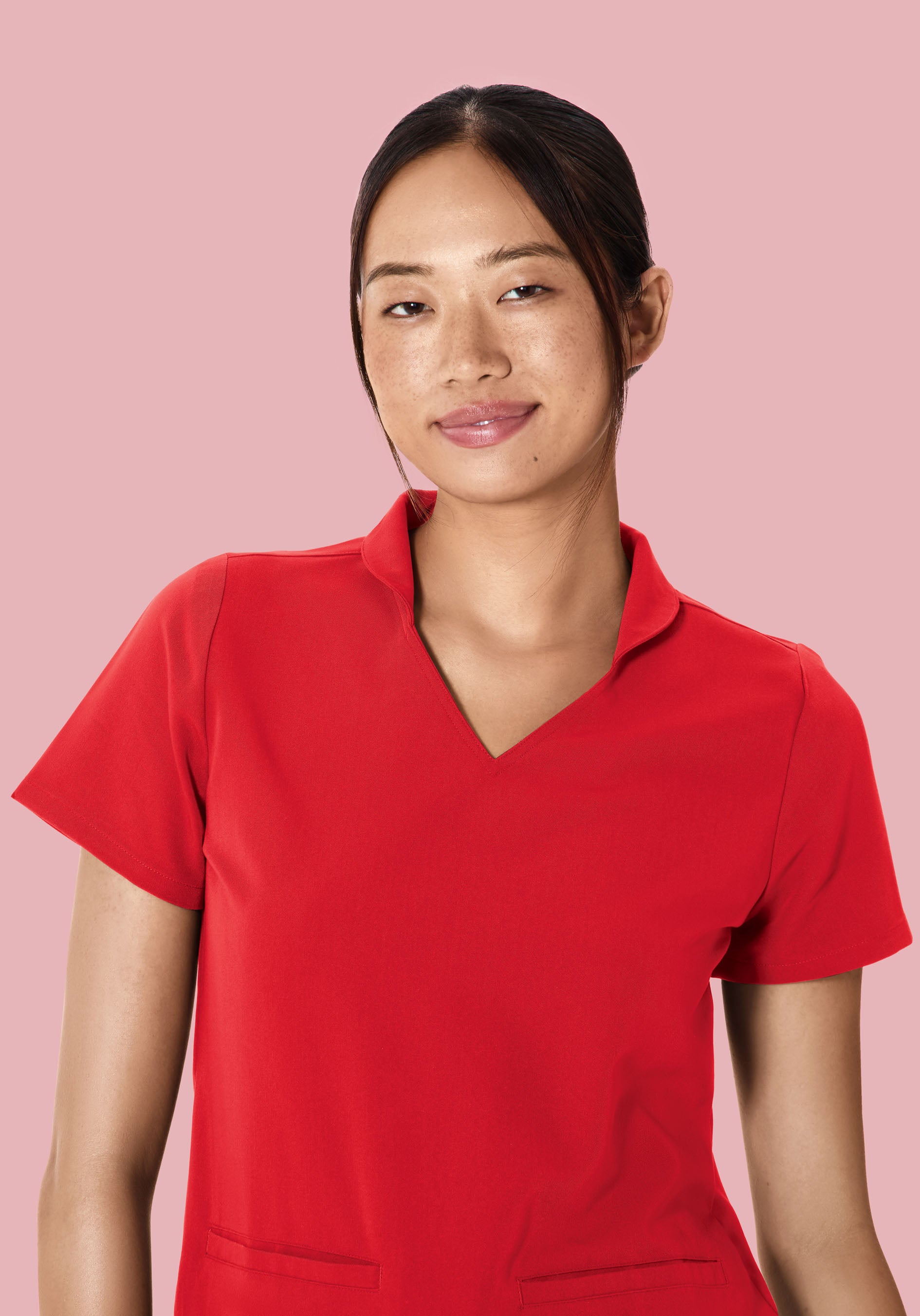 Multi Wear Collar Top Poppy Red