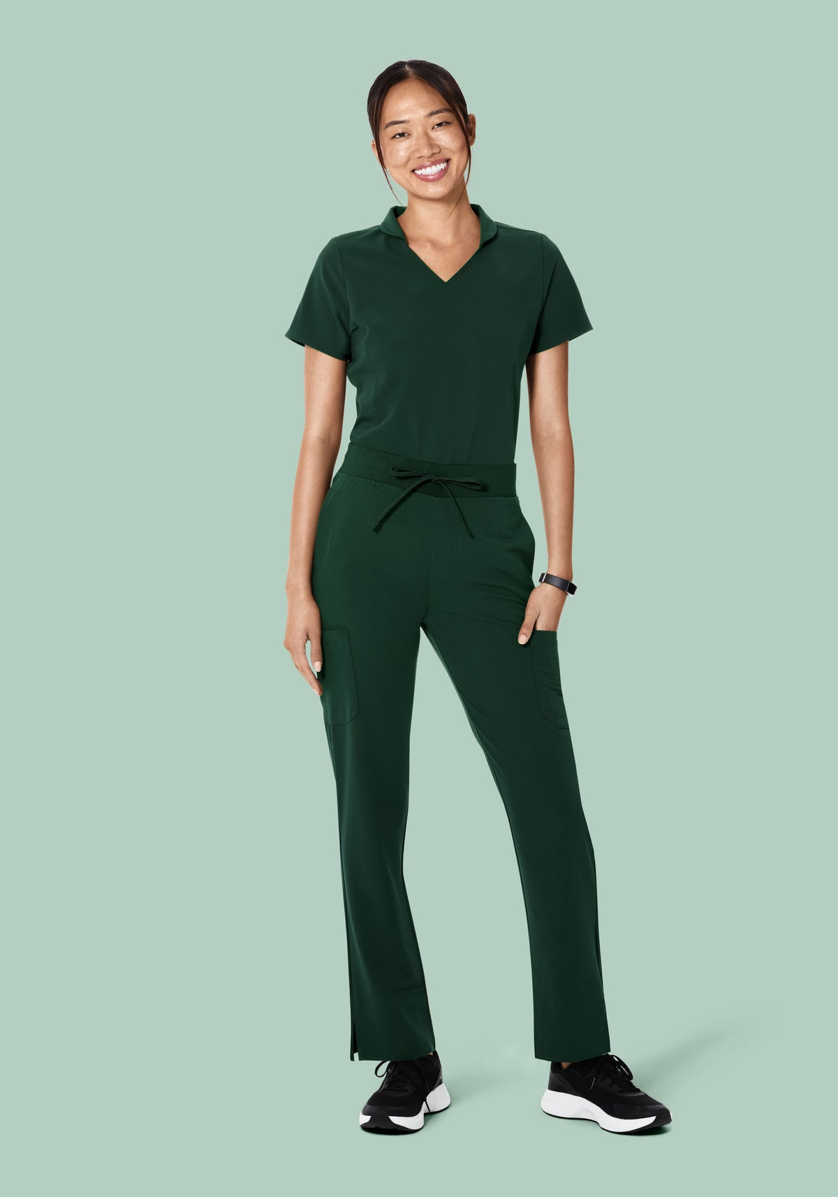 High Waisted Cargos Midnight Green