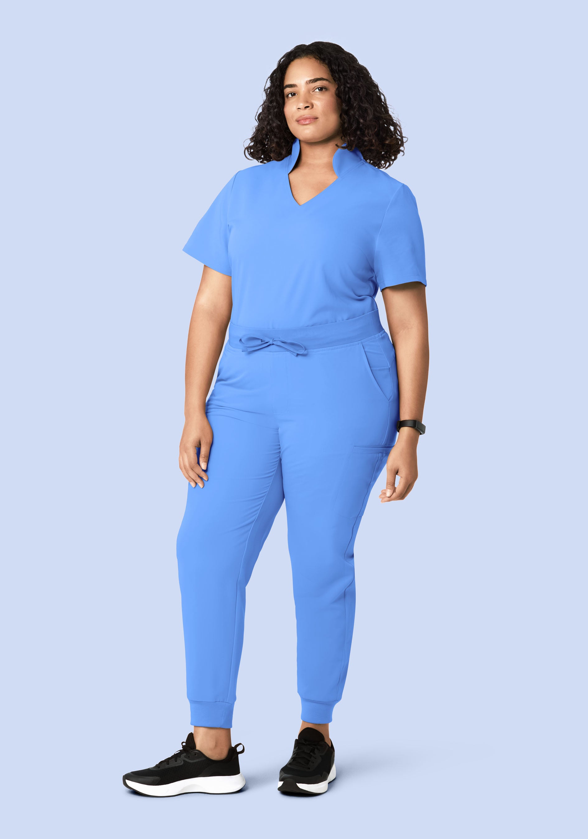 Women's Mid-Rise 11-Pocket Jogger Scrub Pants - Ceil Blue