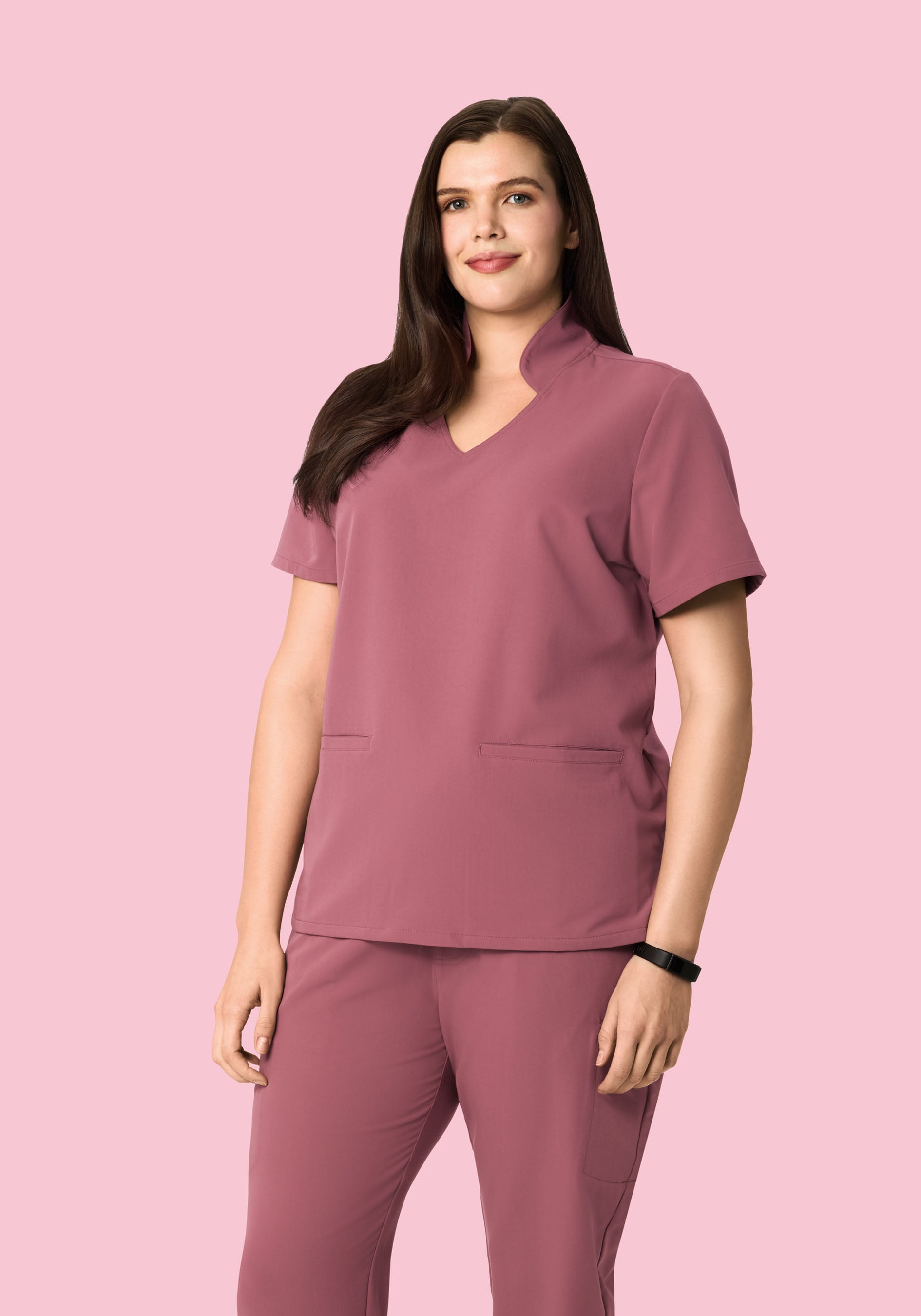 Multi Wear Collar Top Mauve