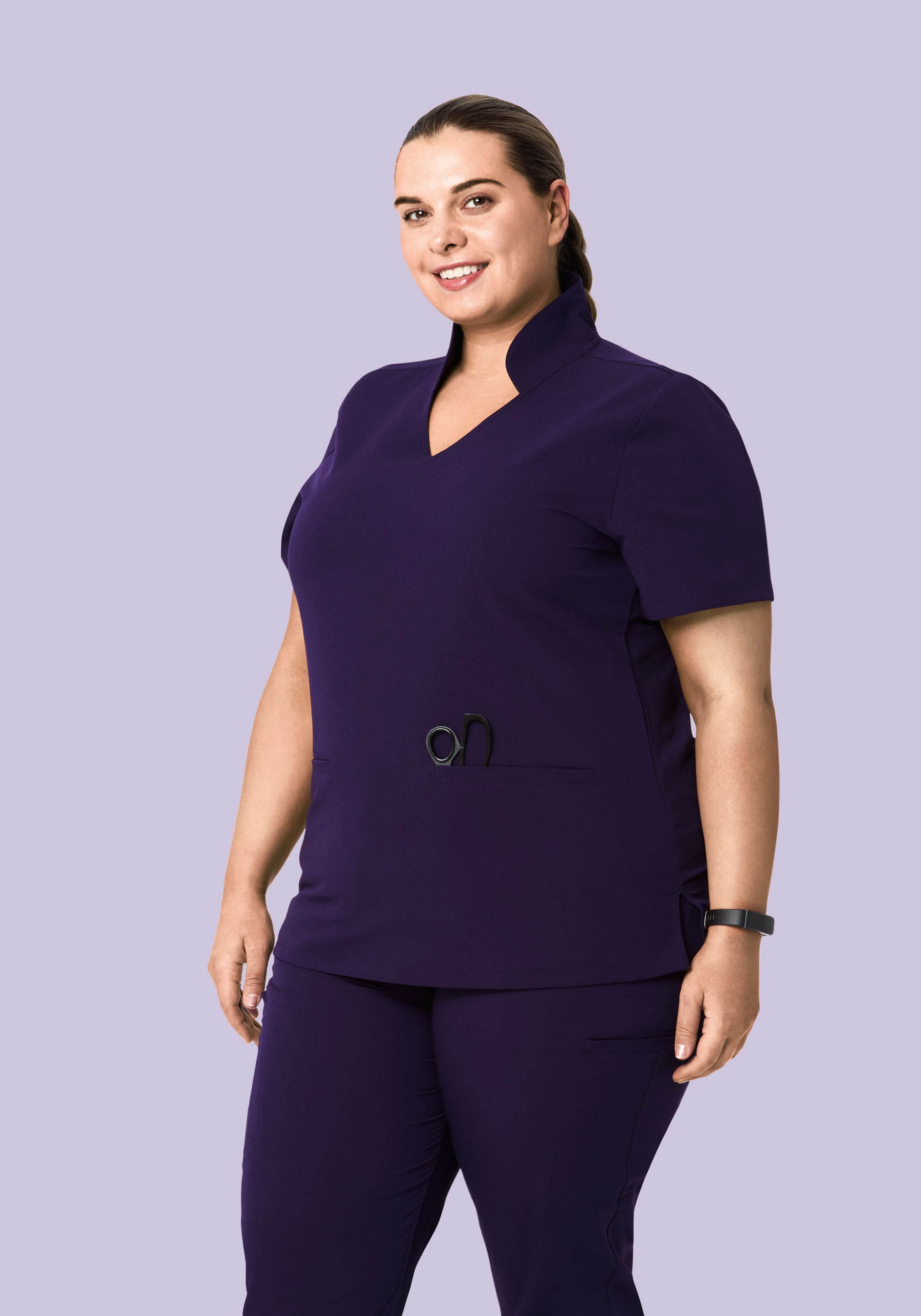 Multi Wear Collar Top Eggplant