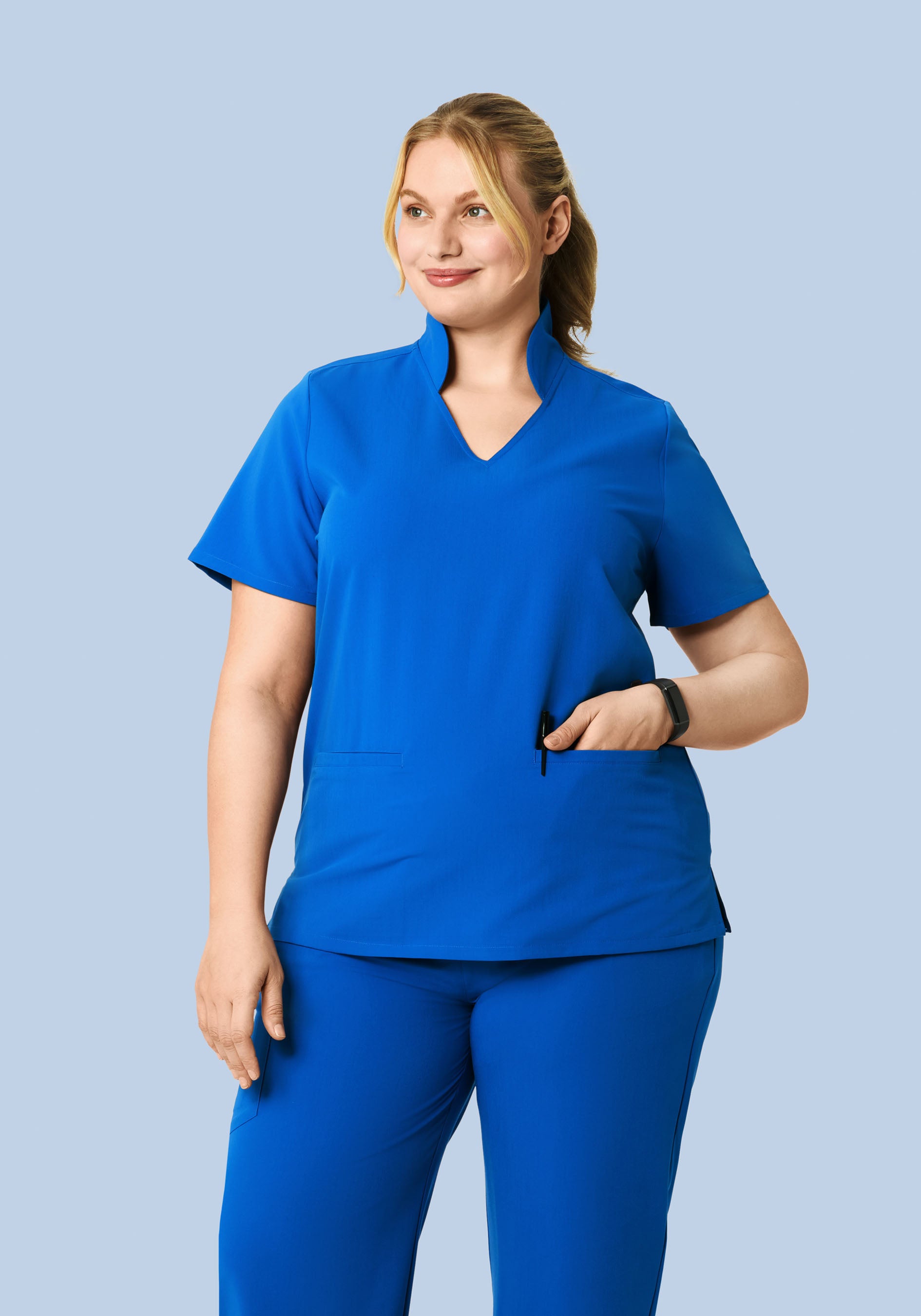 Multi Wear Collar Top Royal Blue