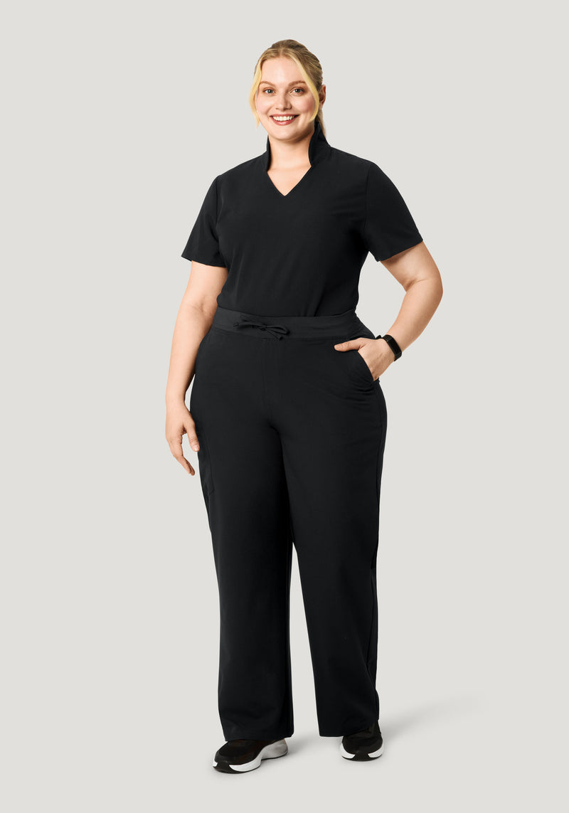 High Waisted Wide Leg Black โ Mandala Scrubs