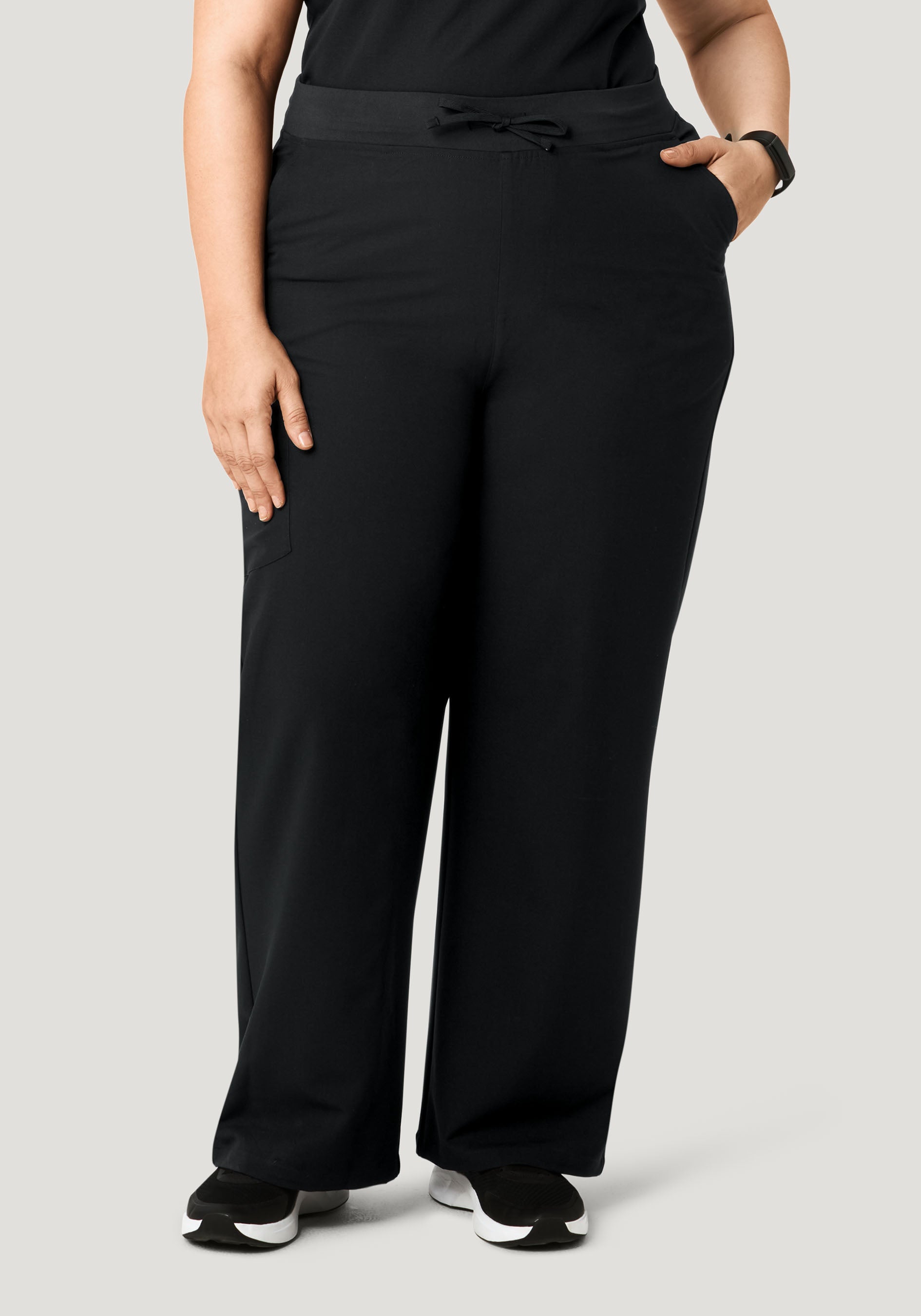 High Waisted Wide Leg Black