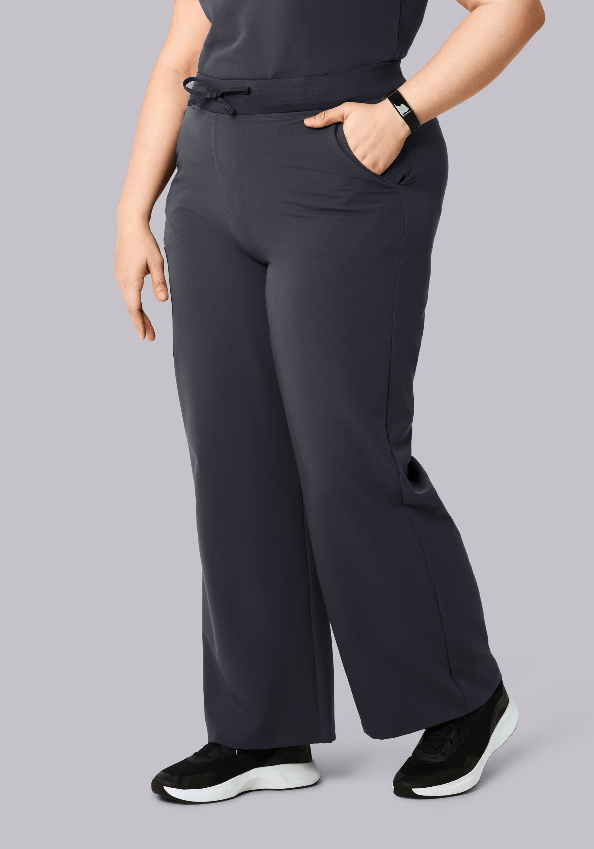 High Waisted Wide Leg Pewter