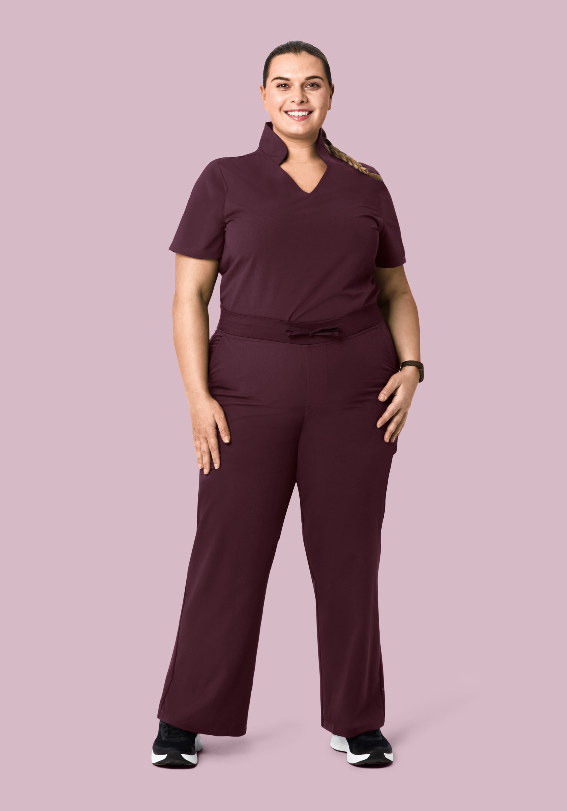 High Waisted Wide Leg Merlot