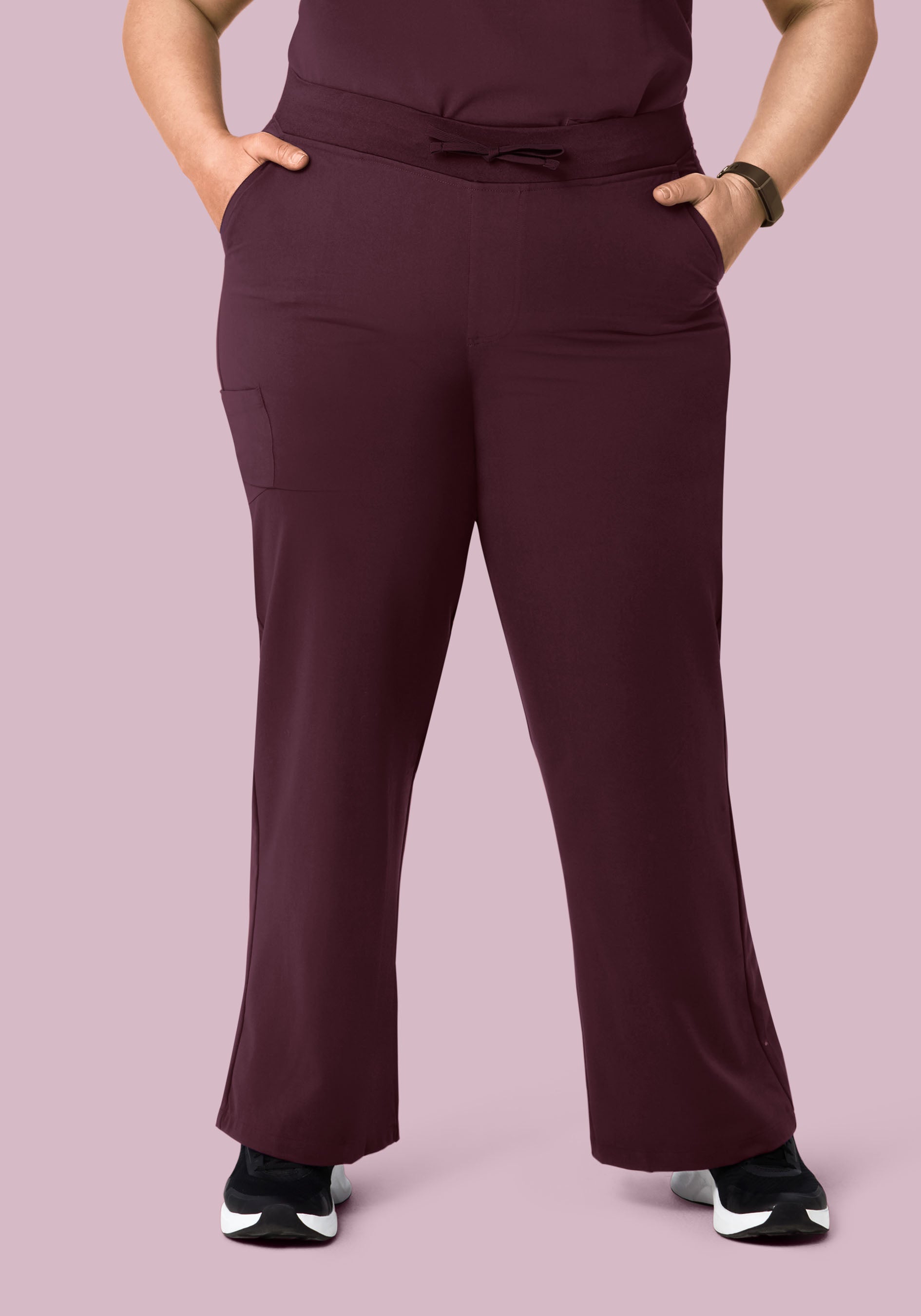 High Waisted Wide Leg Merlot